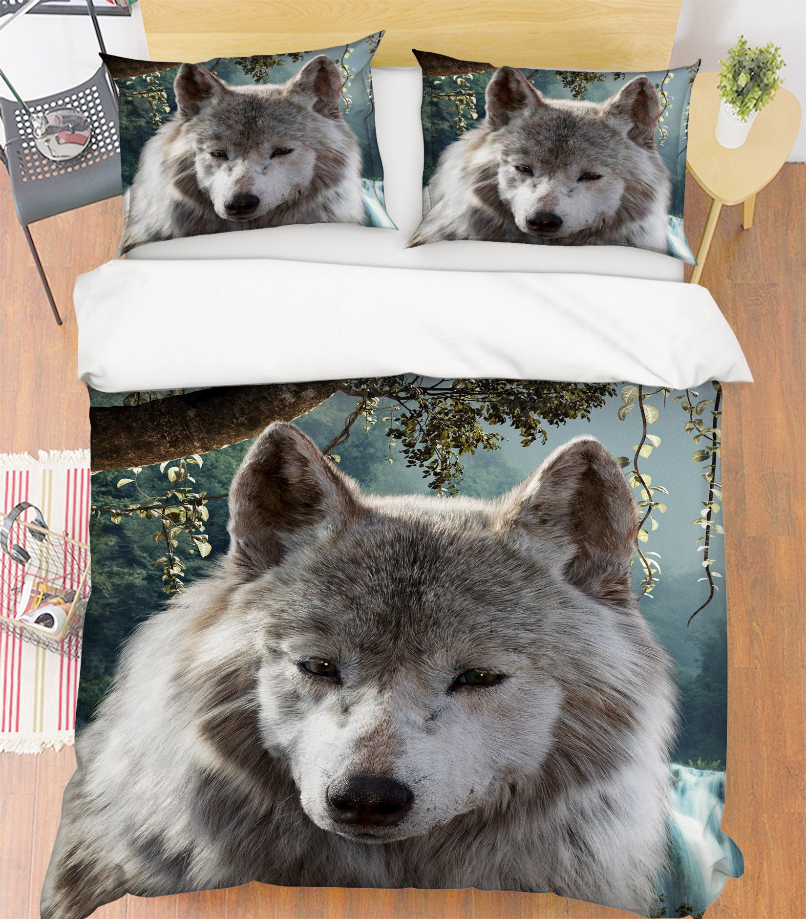 3D Wolf 21062 Bed Pillowcases Quilt