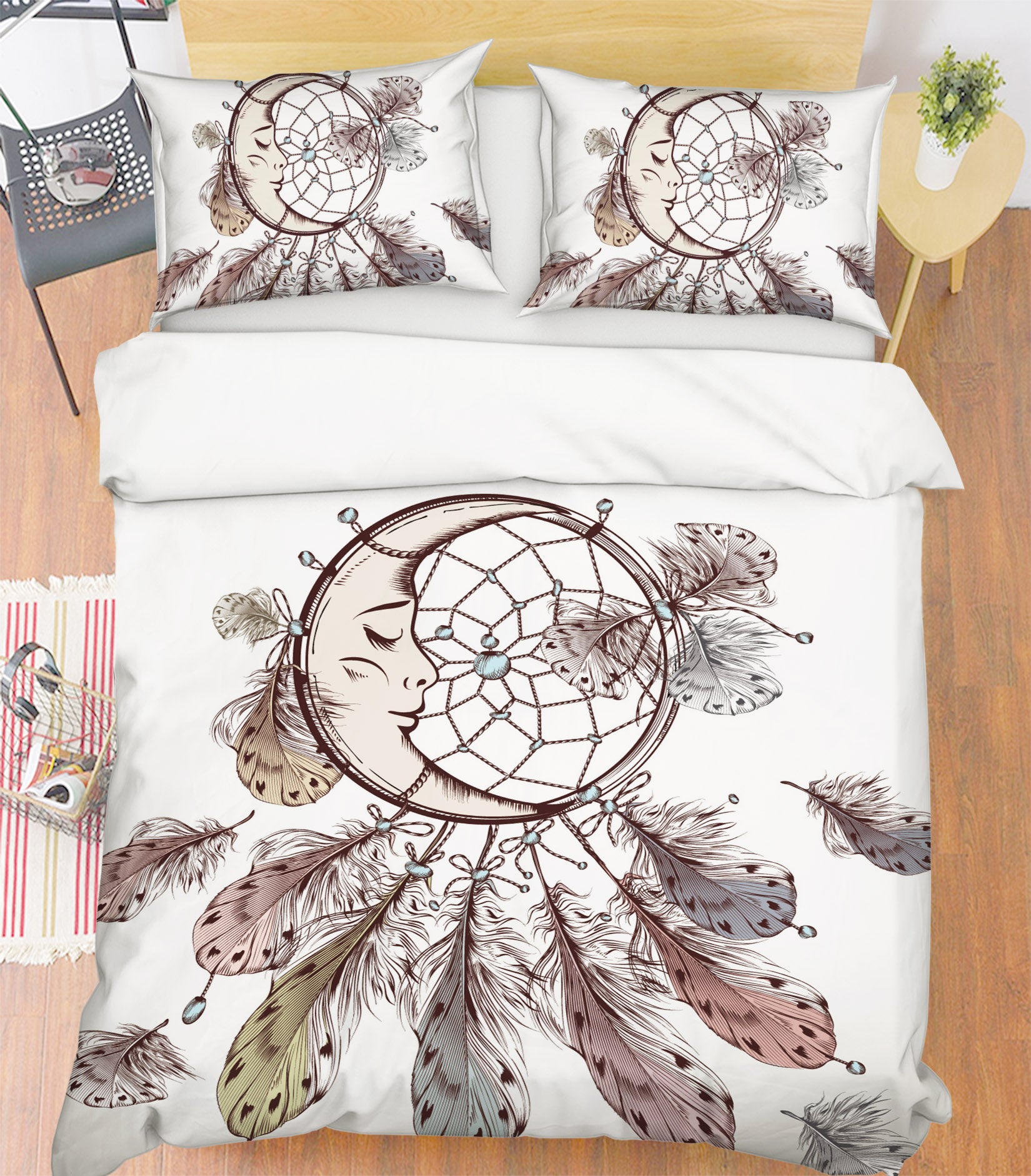 3D Moon Dream Catcher 15006 Bed Pillowcases Quilt
