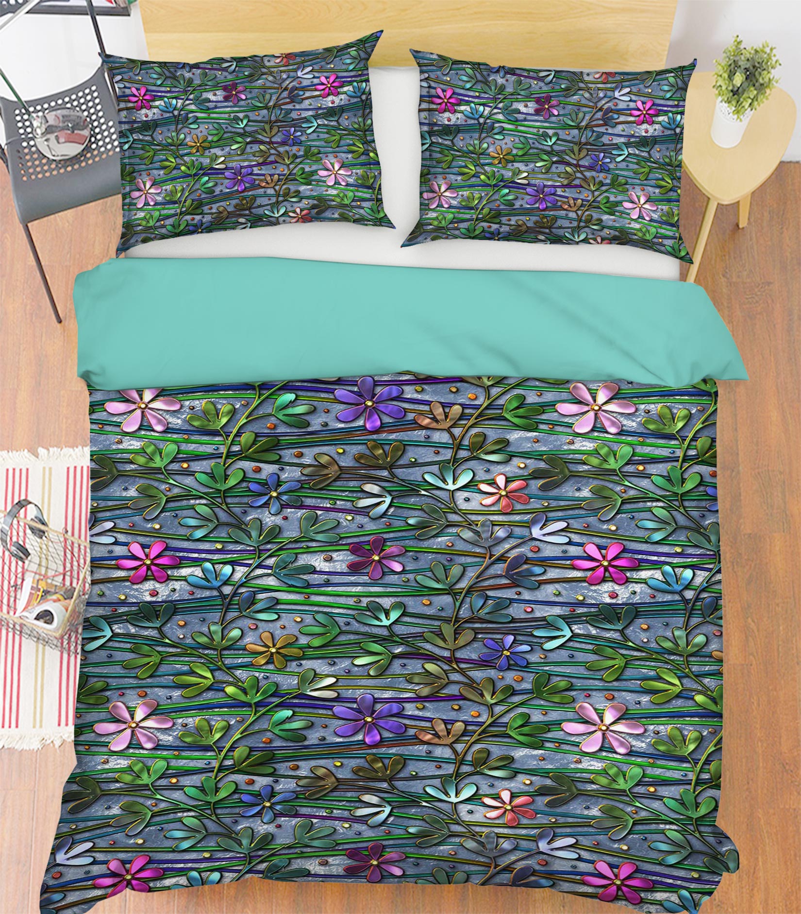 3D Flower Pattern 14069 Bed Pillowcases Quilt