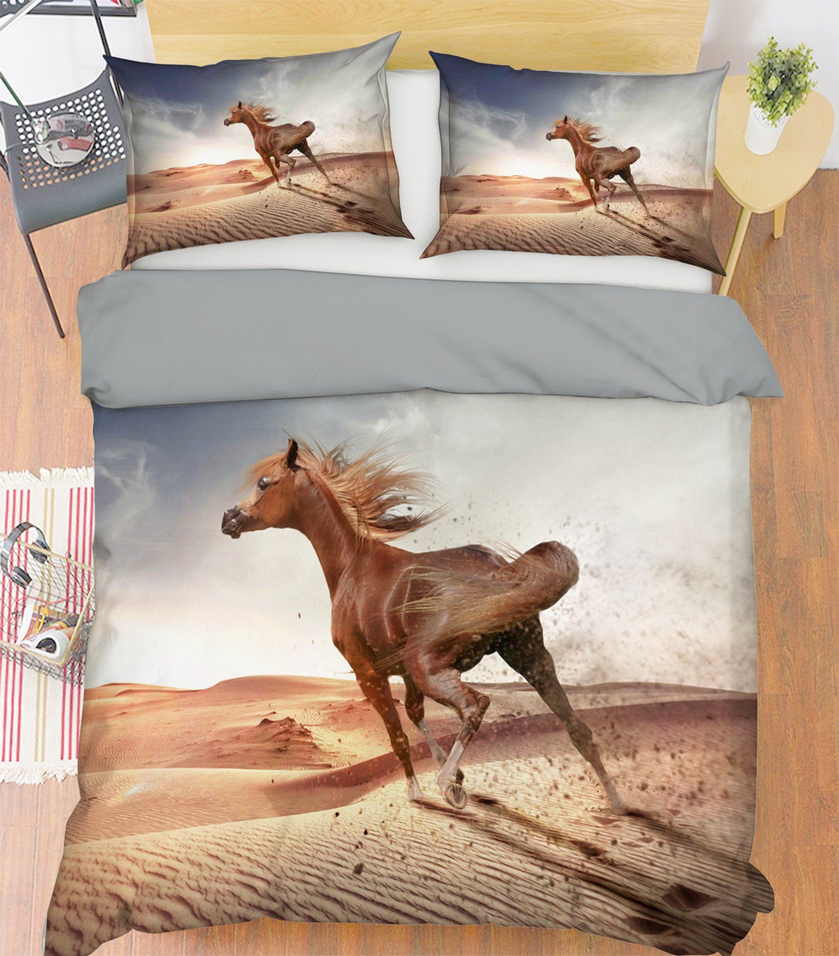 3D Desert Horse 1932 Bed Pillowcases Quilt Quiet Covers AJ Creativity Home 