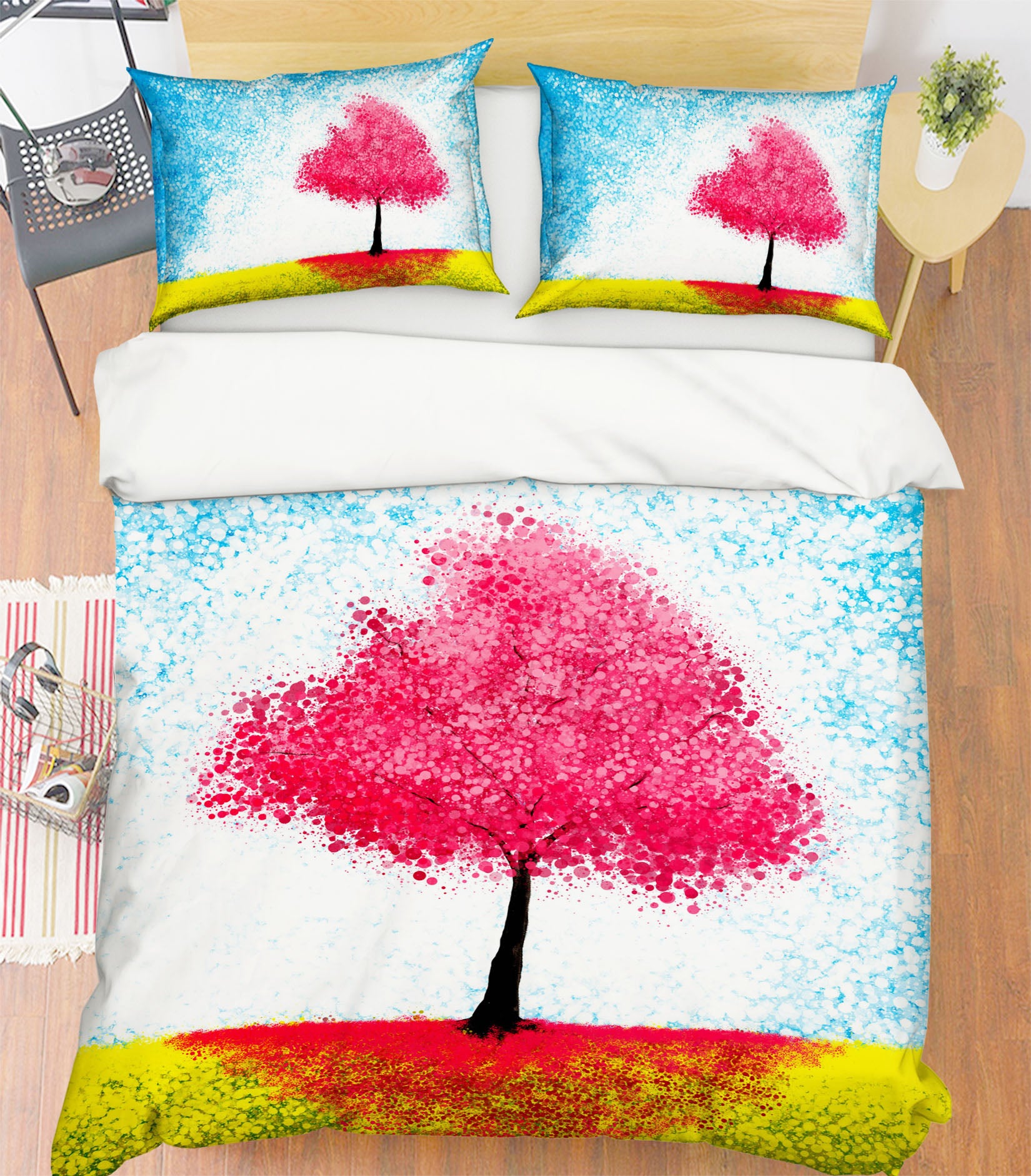 3D Red Tree 60125 Bed Pillowcases Quilt