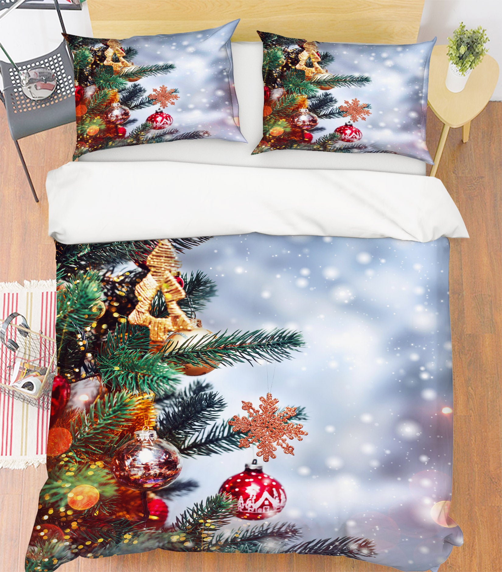 3D Tree Pendant 51106 Christmas Quilt Duvet Cover Xmas Bed Pillowcases