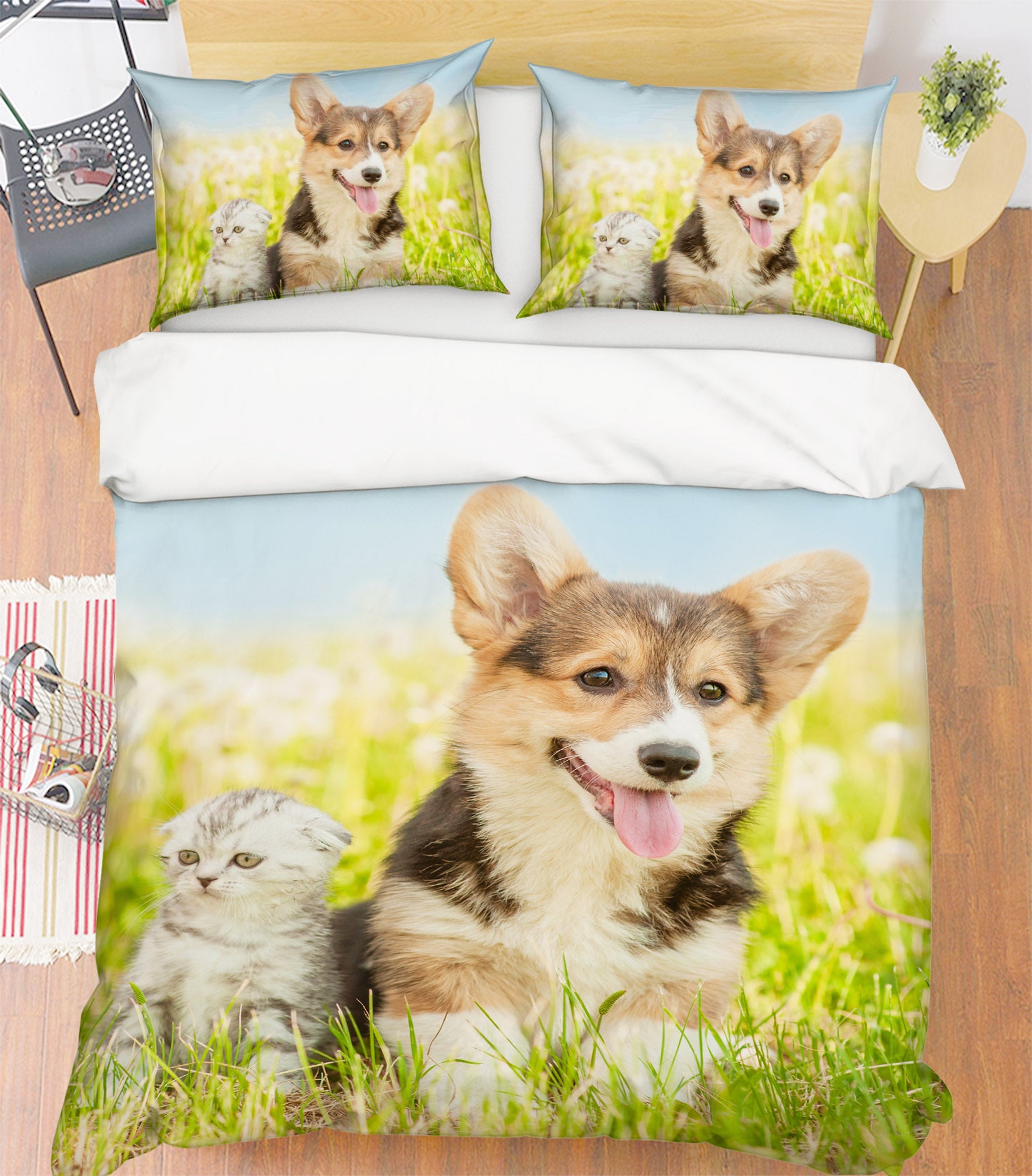 3D Corgi 14208 Bed Pillowcases Quilt