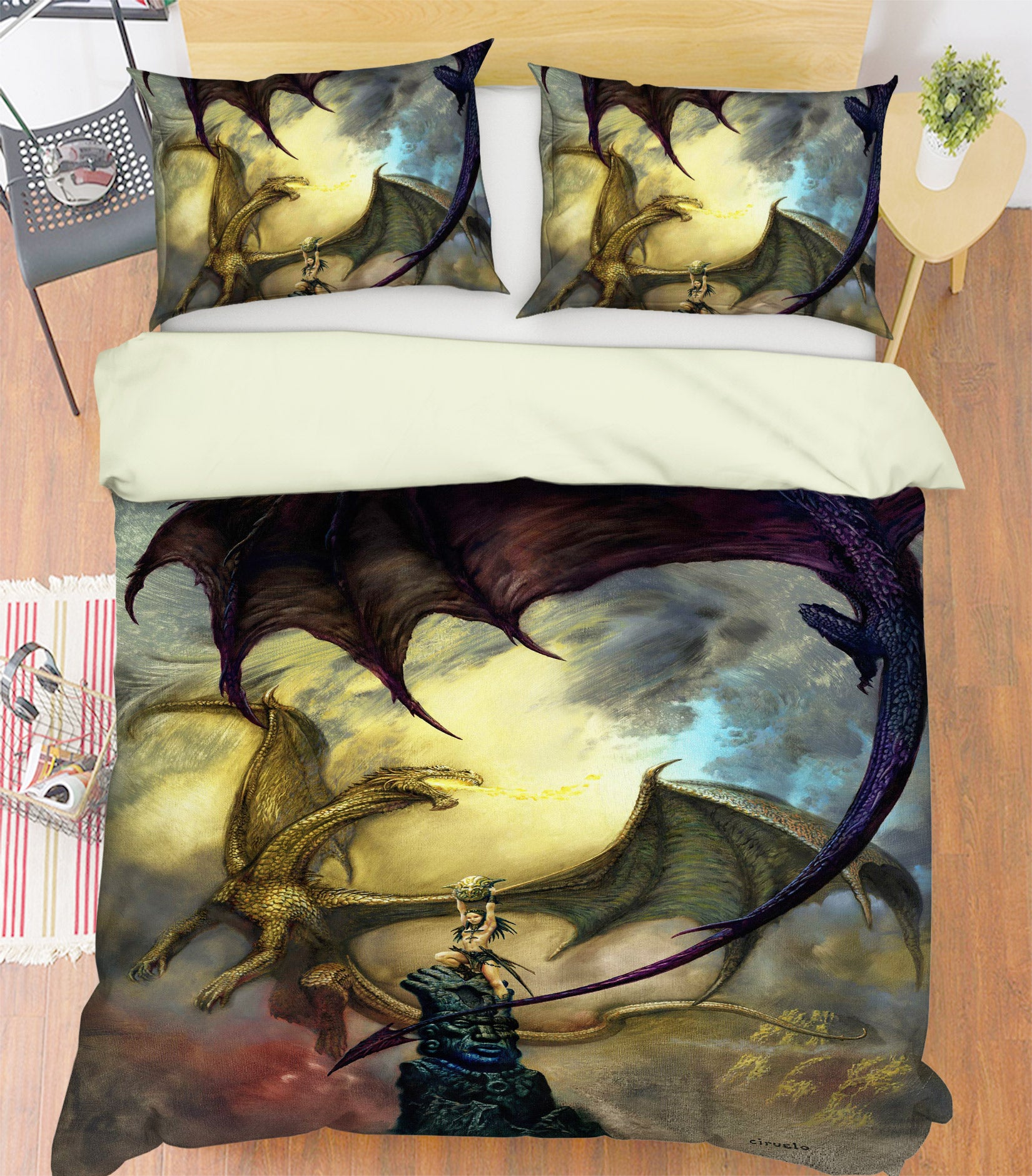 3D Flying Dragon Ball 7033 Ciruelo Bedding Bed Pillowcases Quilt