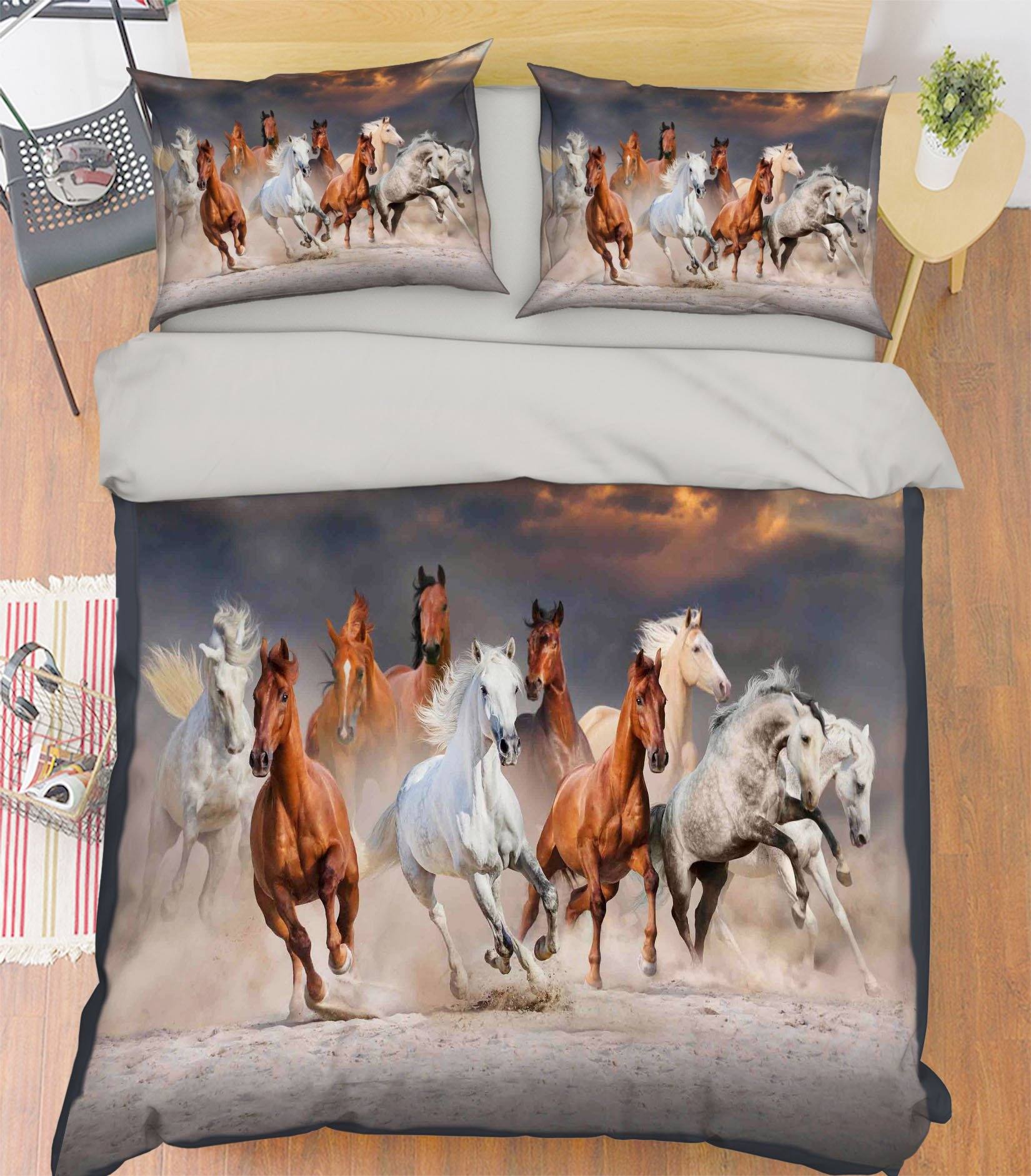3D Running Horse 130 Bed Pillowcases Quilt Wallpaper AJ Wallpaper 