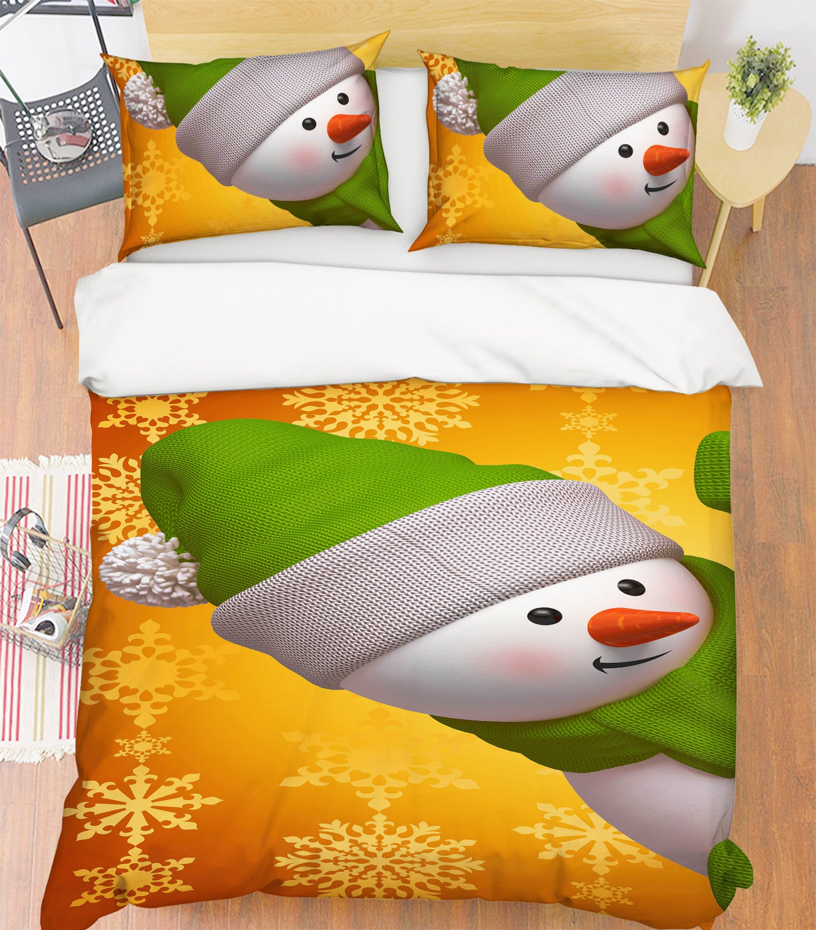 3D Snowman 51078 Christmas Quilt Duvet Cover Xmas Bed Pillowcases