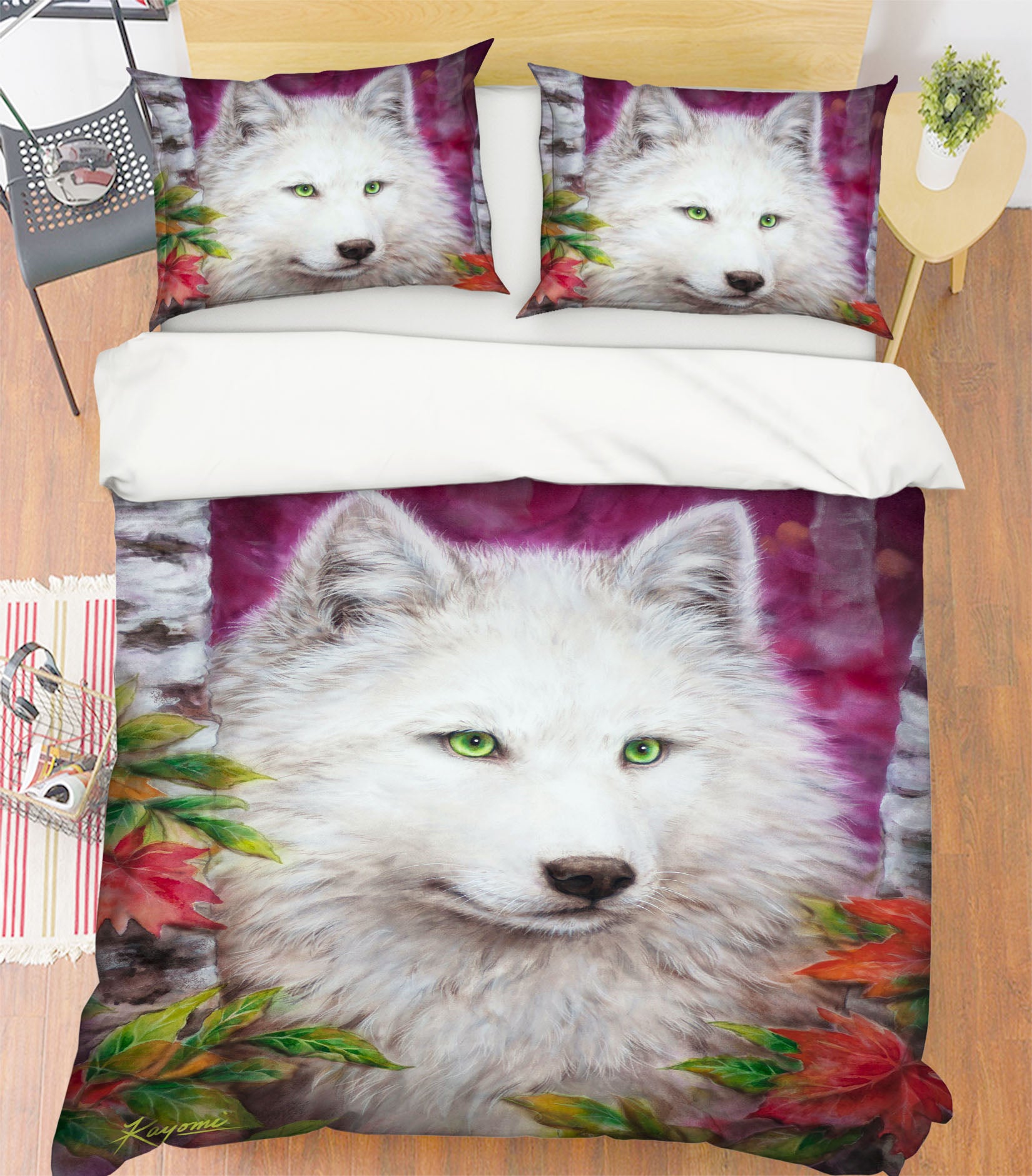 3D White Wolf 5802 Kayomi Harai Bedding Bed Pillowcases Quilt Cover Duvet Cover