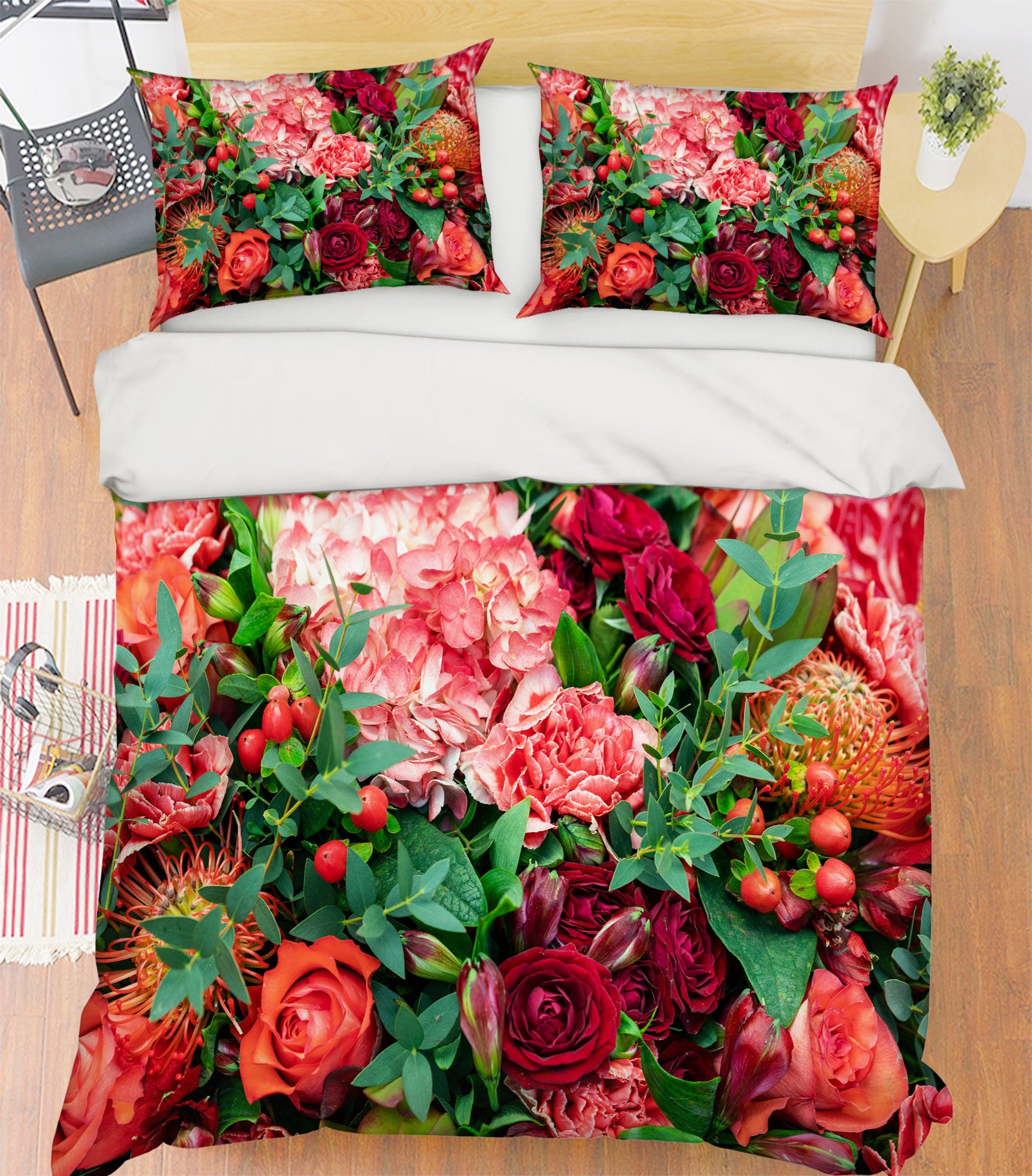 3D Flowers 59197 Bed Pillowcases Quilt