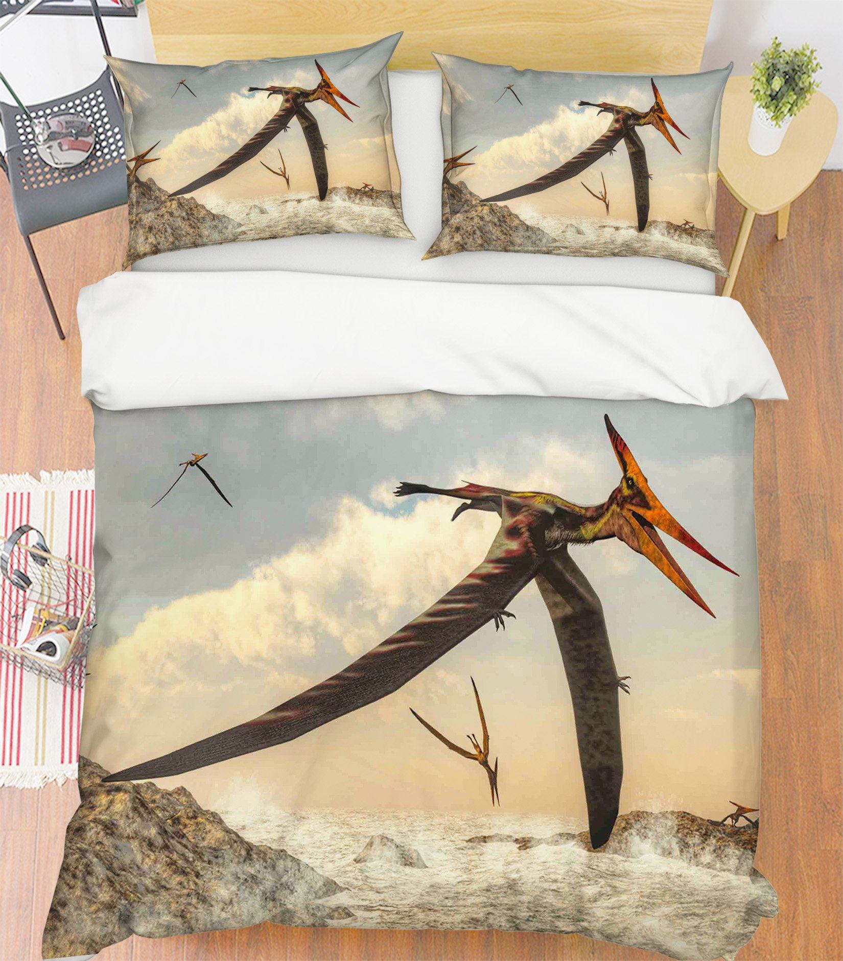 3D Pterosaur Flying 075 Bed Pillowcases Quilt Wallpaper AJ Wallpaper 