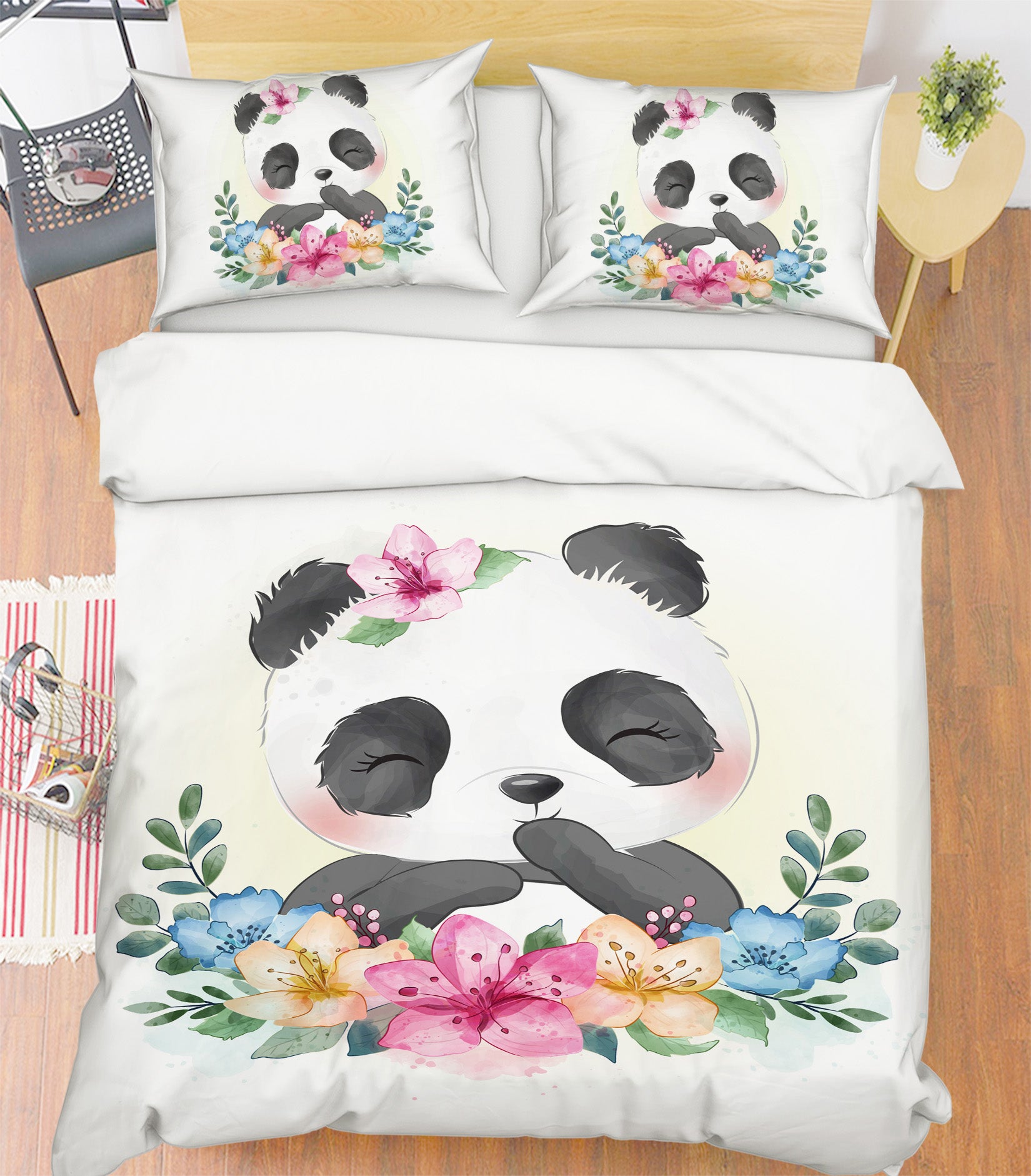 3D Flower Panda 58213 Bed Pillowcases Quilt