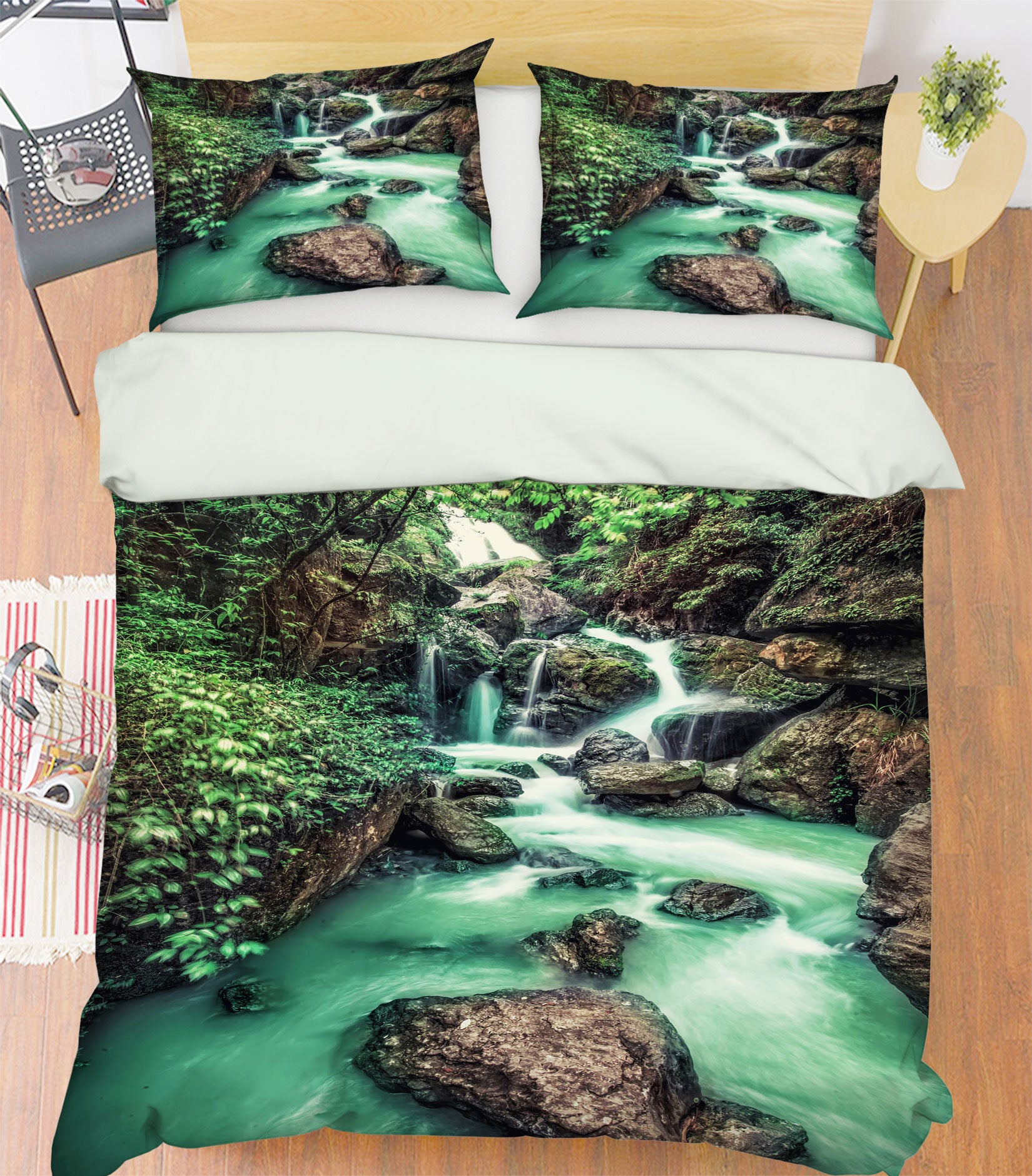 3D Creek Stone 16131 Bed Pillowcases Quilt