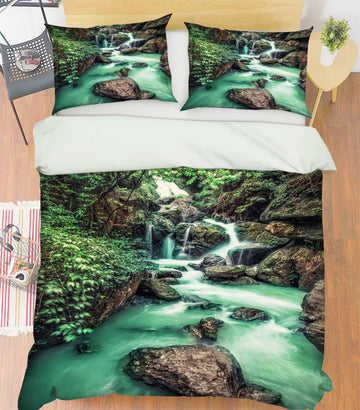 3D Creek Stone 16131 Bed Pillowcases Quilt