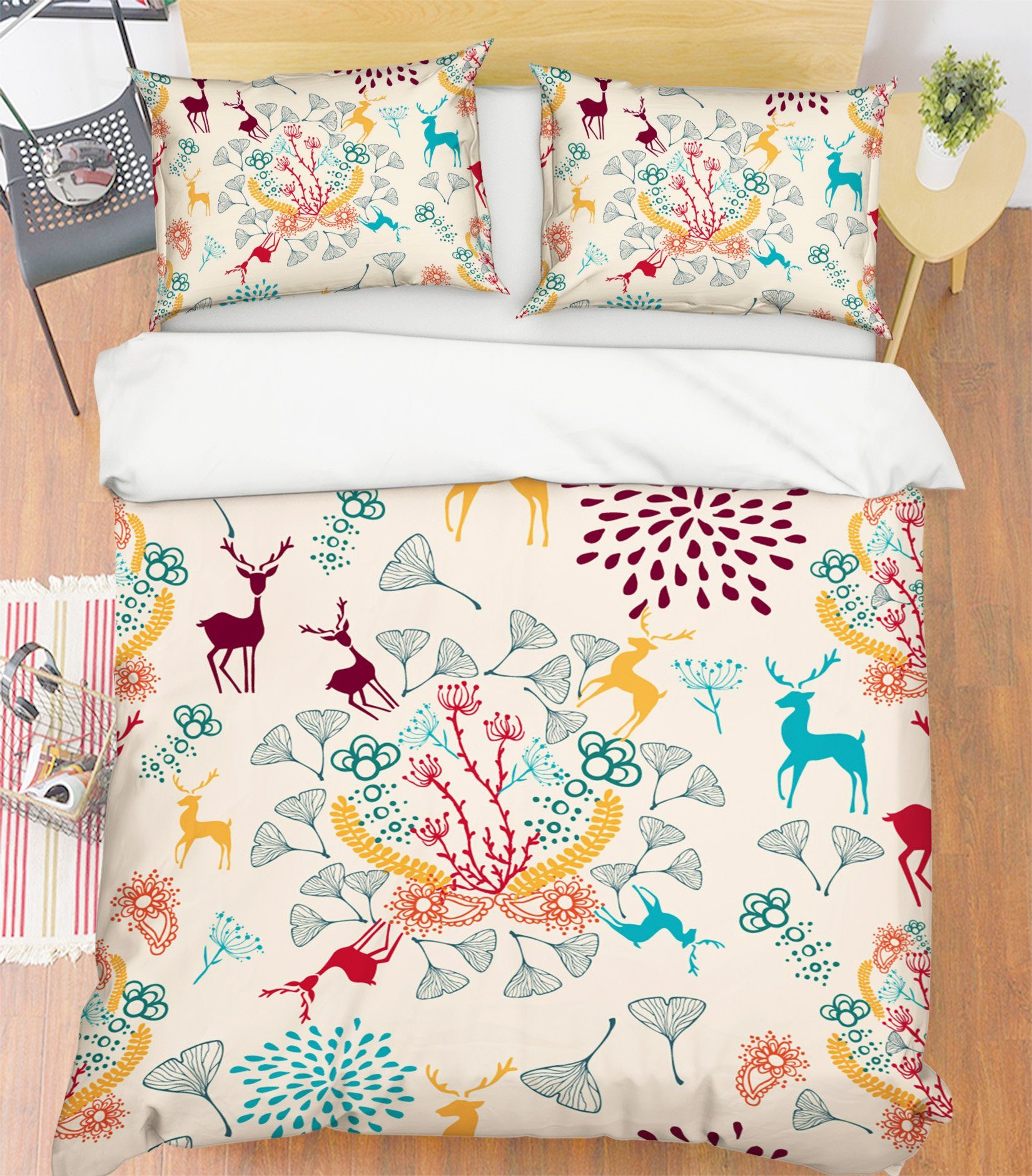 3D Christmas Faceless Deer 23 Bed Pillowcases Quilt Quiet Covers AJ Creativity Home 