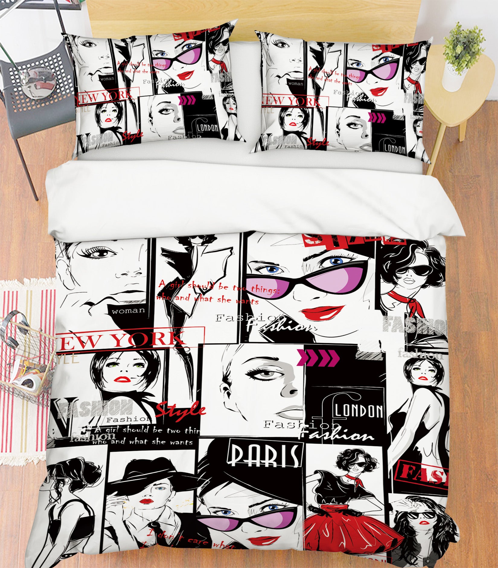 3D Female 15020 Bed Pillowcases Quilt