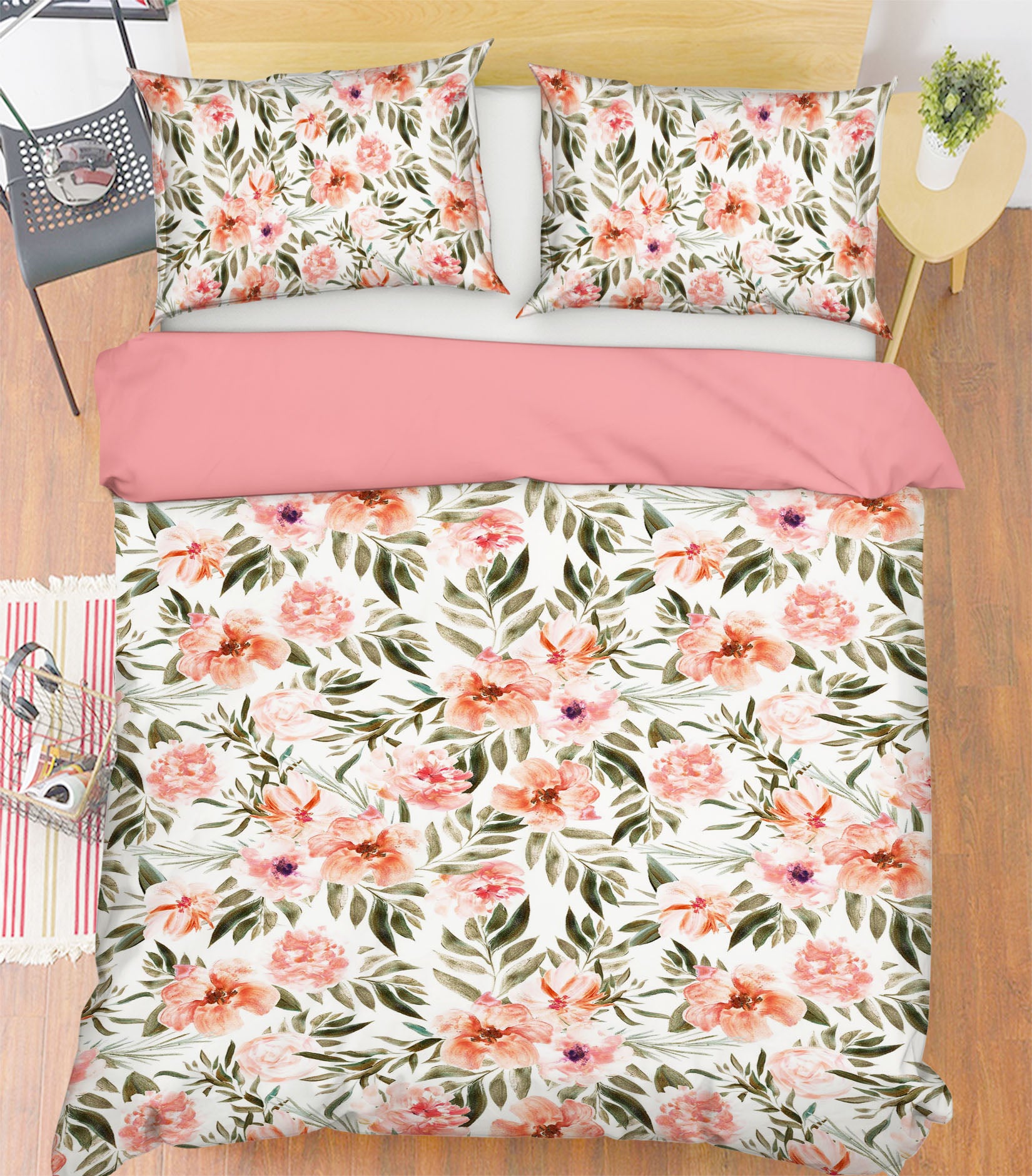 3D Pink Flower Open 062 Uta Naumann Bedding Bed Pillowcases Quilt