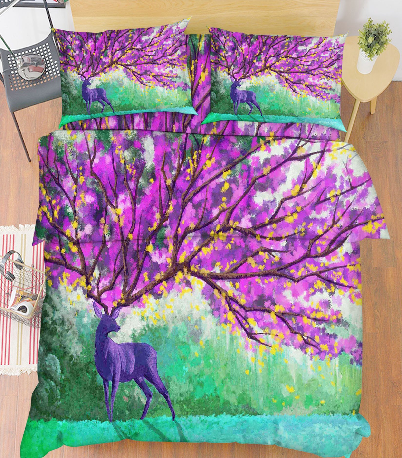 3D Animal Flowers Tree 24 Bed Pillowcases Quilt Wallpaper AJ Wallpaper 