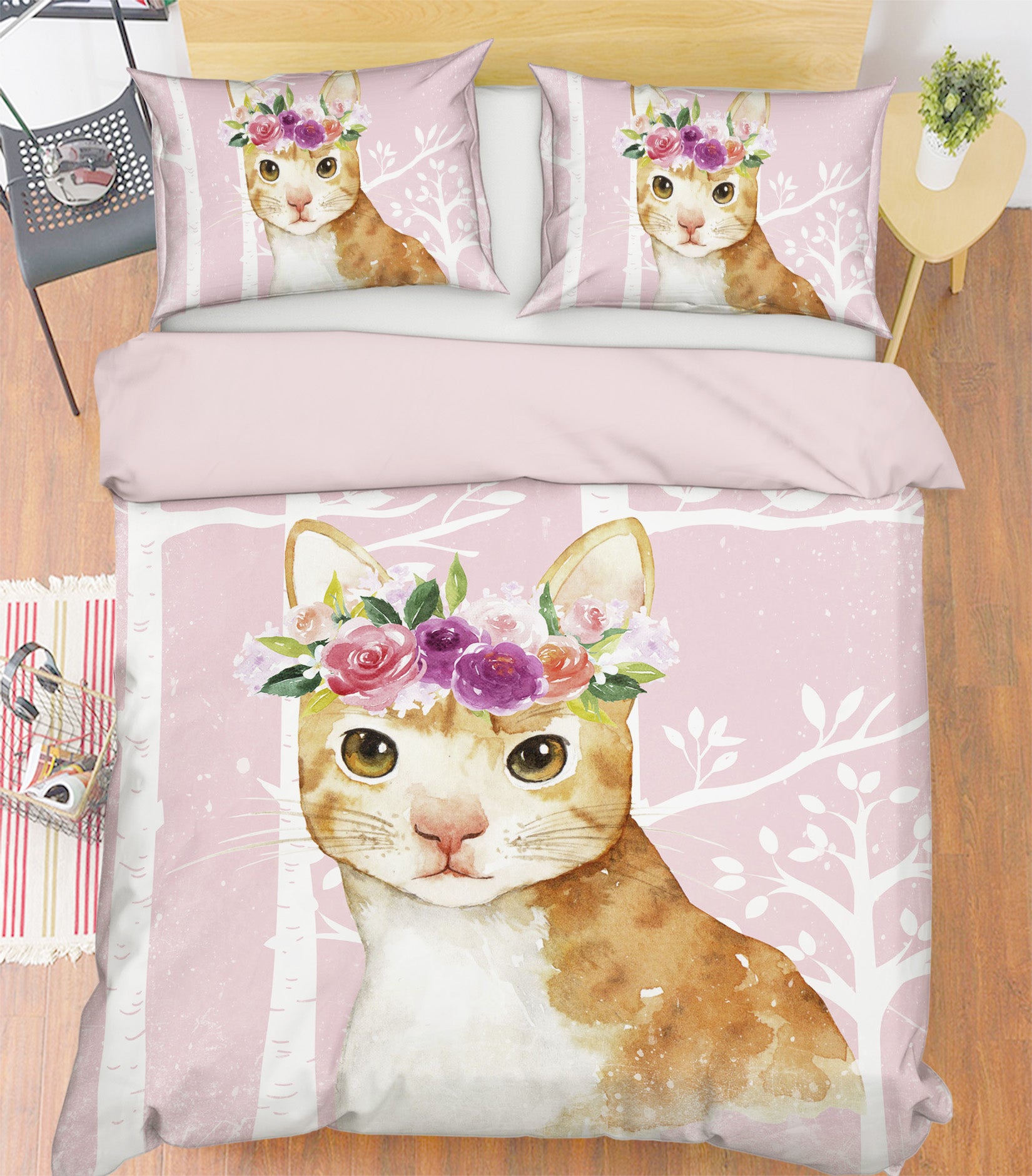 3D Orange Cat 008 Uta Naumann Bedding Bed Pillowcases Quilt