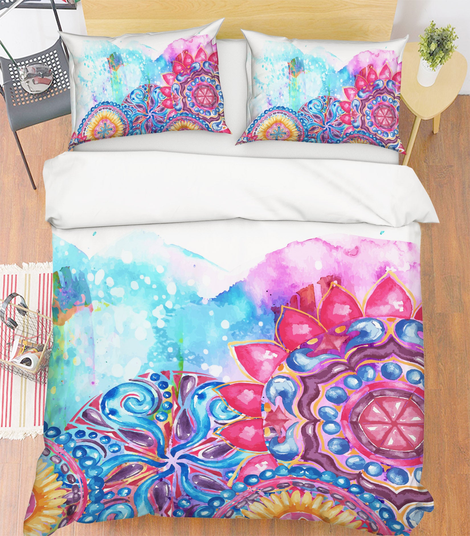 3D Flowers Pattern 60178 Bed Pillowcases Quilt