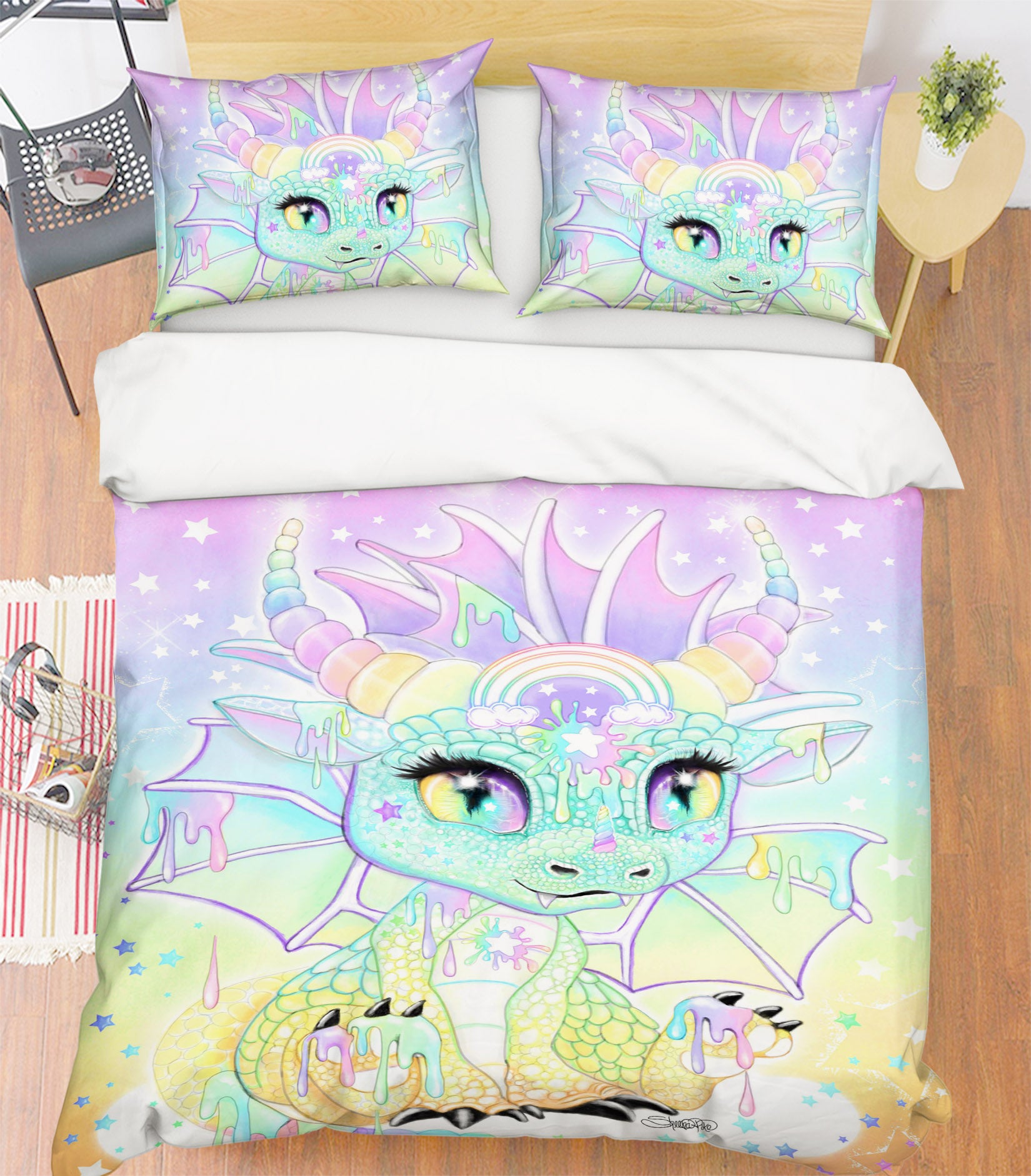 3D Rainbow Cartoon Dragon 8615 Sheena Pike Bedding Bed Pillowcases Quilt Cover Duvet Cover