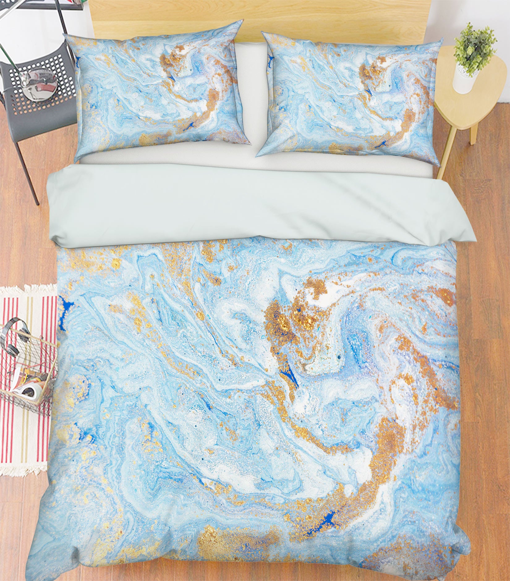 3D Light Blue Texture 59109 Bed Pillowcases Quilt