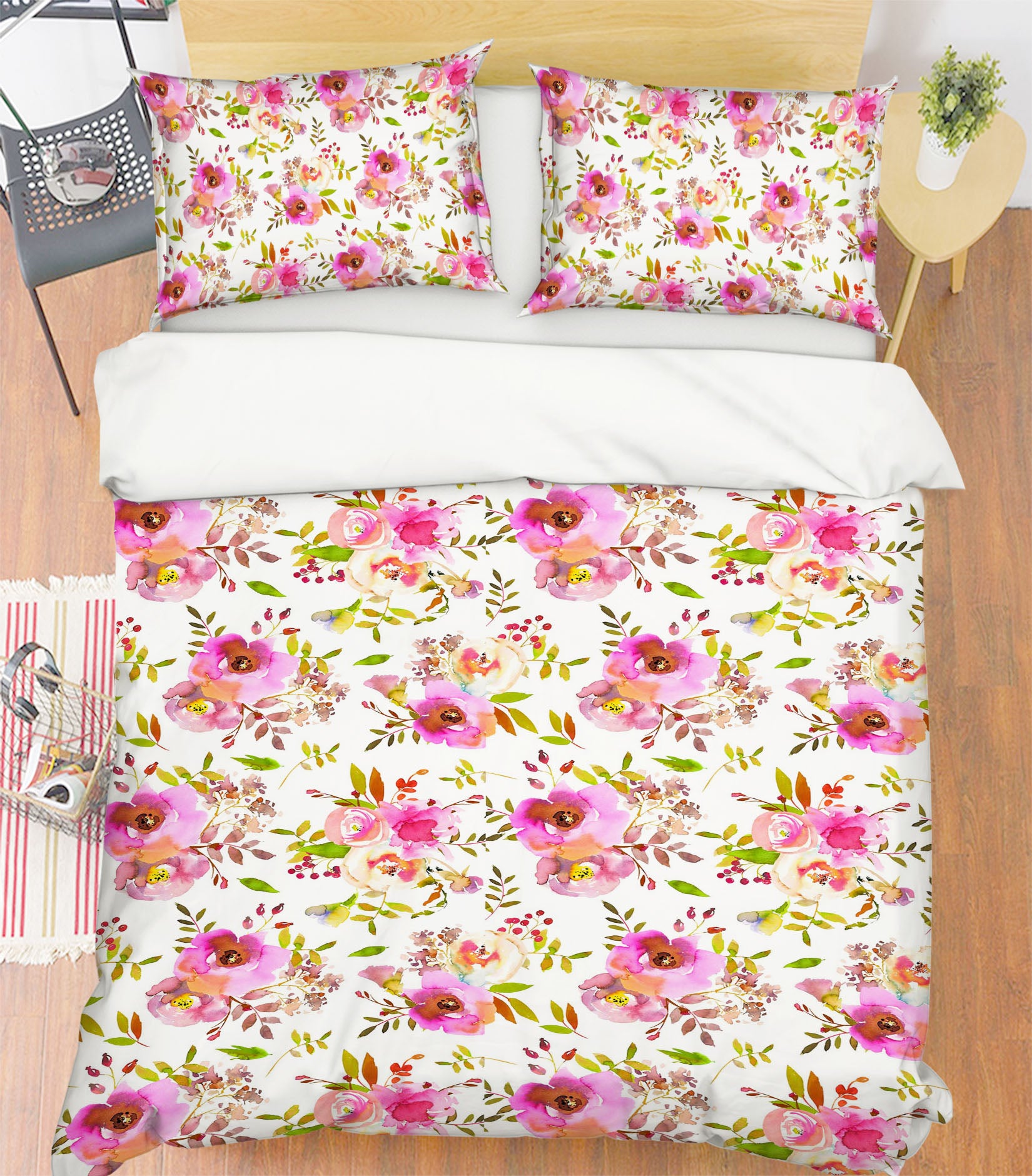 3D Pink Flower 18179 Uta Naumann Bedding Bed Pillowcases Quilt