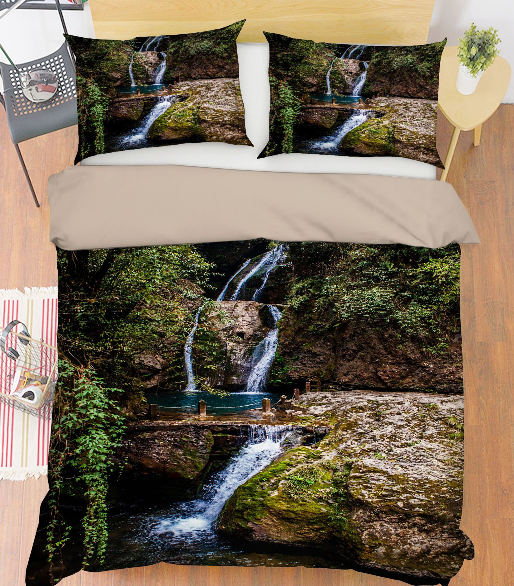 3D Stone Water 16096 Bed Pillowcases Quilt