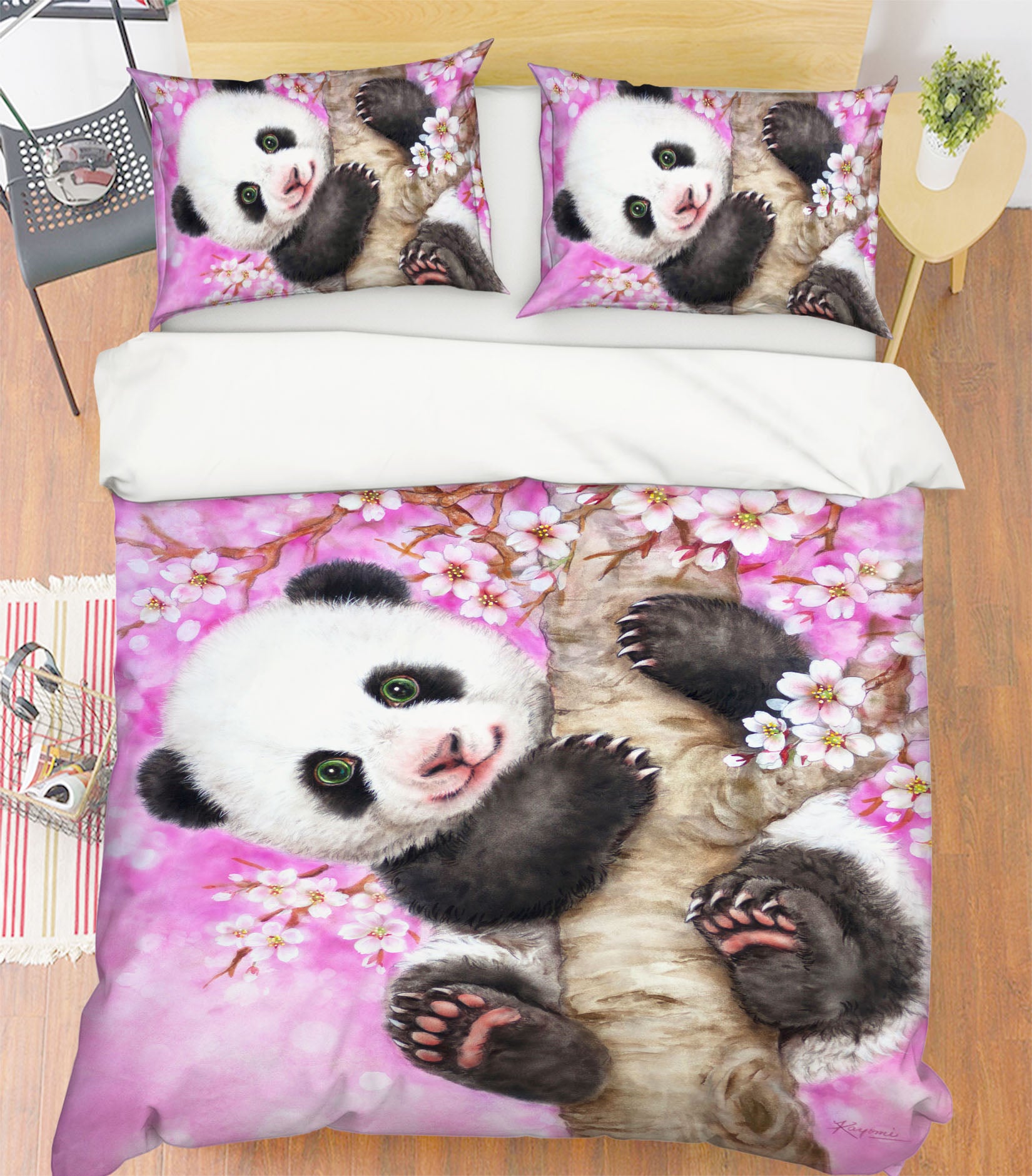 3D Peach Tree Panda 5917 Kayomi Harai Bedding Bed Pillowcases Quilt Cover Duvet Cover