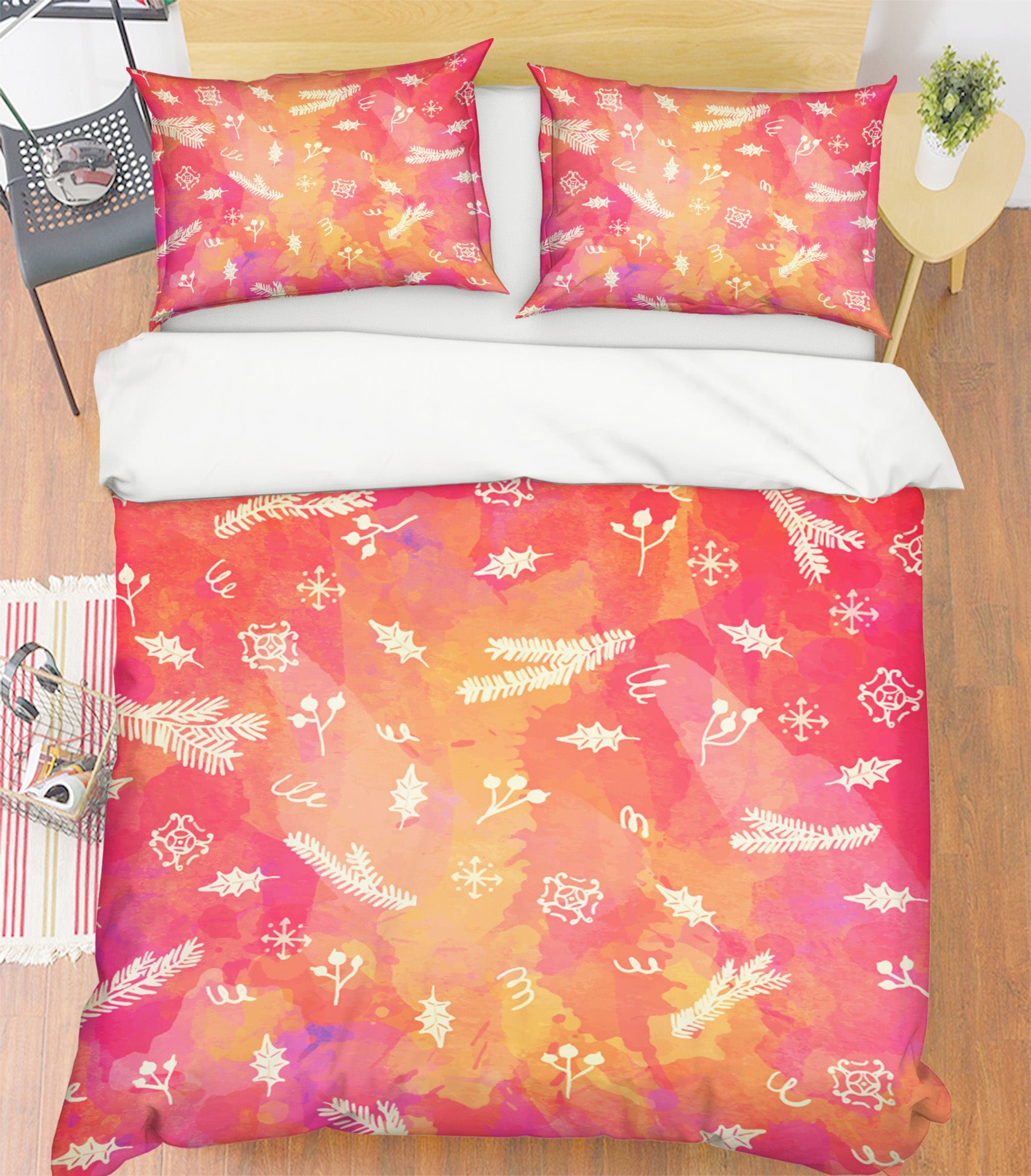 3D Pink Pattern 45019 Christmas Quilt Duvet Cover Xmas Bed Pillowcases
