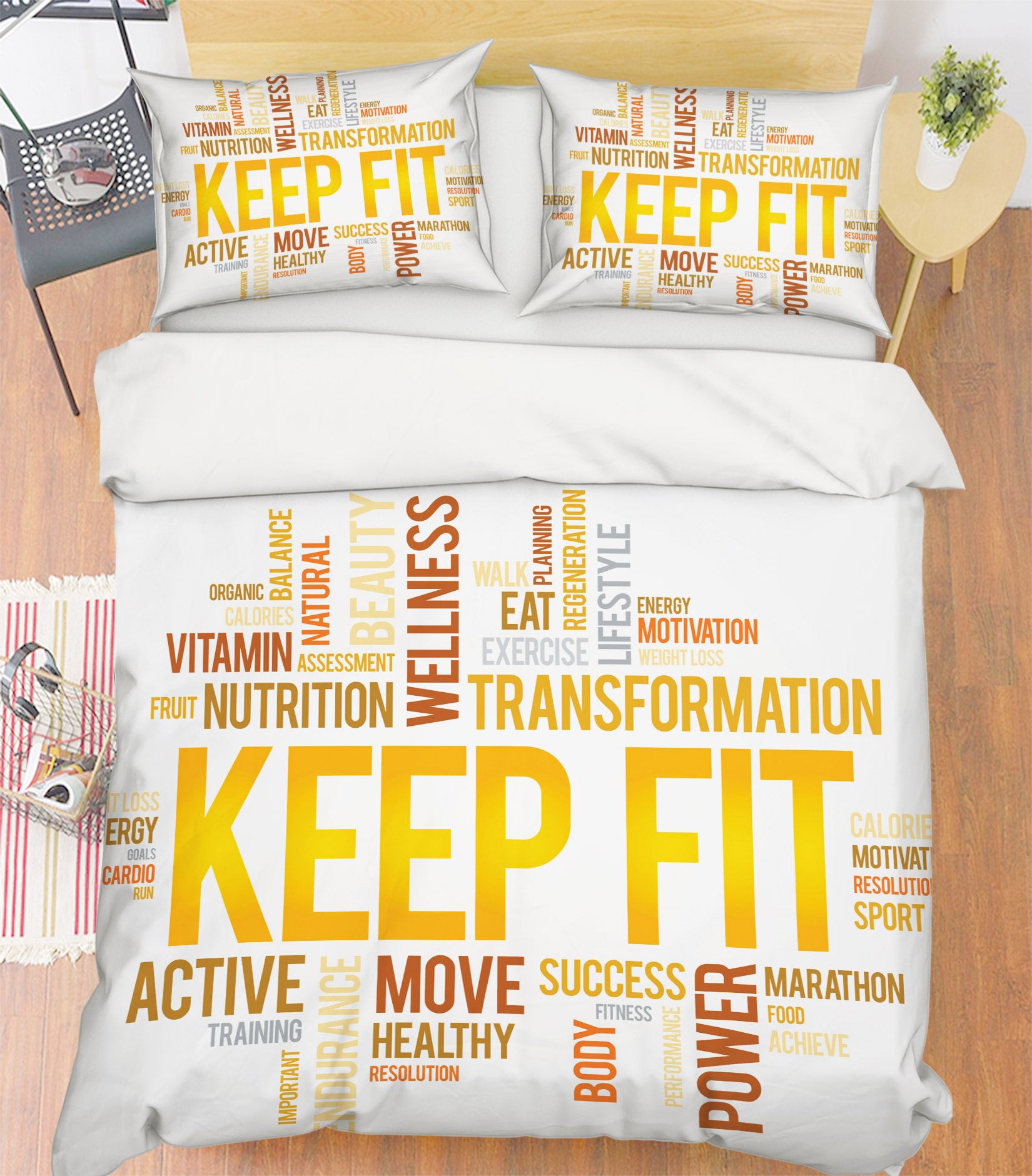 3D Yellow Letters 14156 Bed Pillowcases Quilt