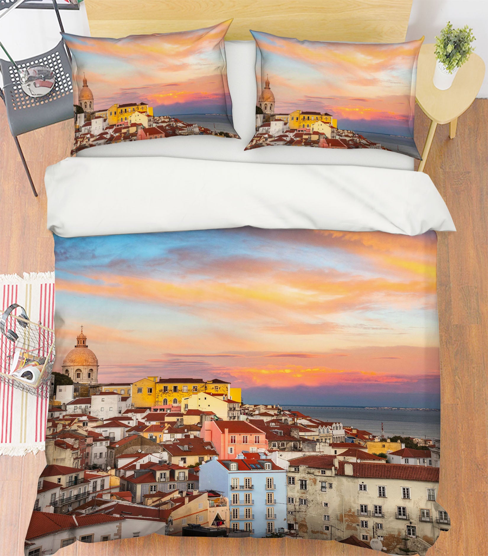 3D Sunset Town 041 Marco Carmassi Bedding Bed Pillowcases Quilt