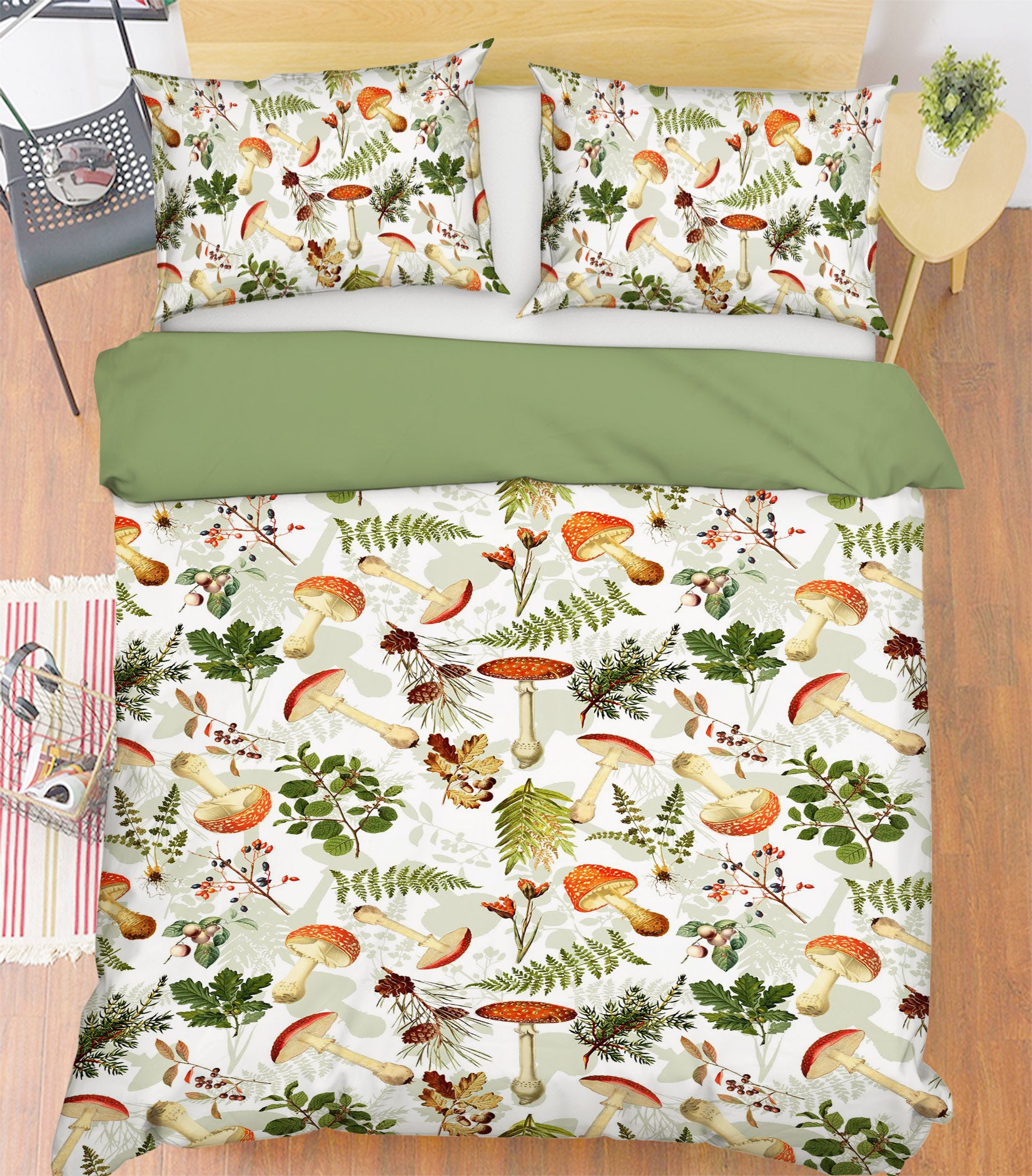 3D Mushroom Leaves Pattern 18208 Uta Naumann Bedding Bed Pillowcases Quilt