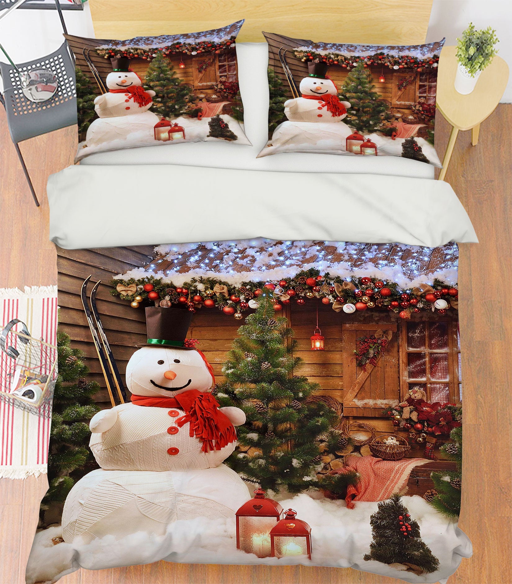 3D Snowman 51034 Christmas Quilt Duvet Cover Xmas Bed Pillowcases