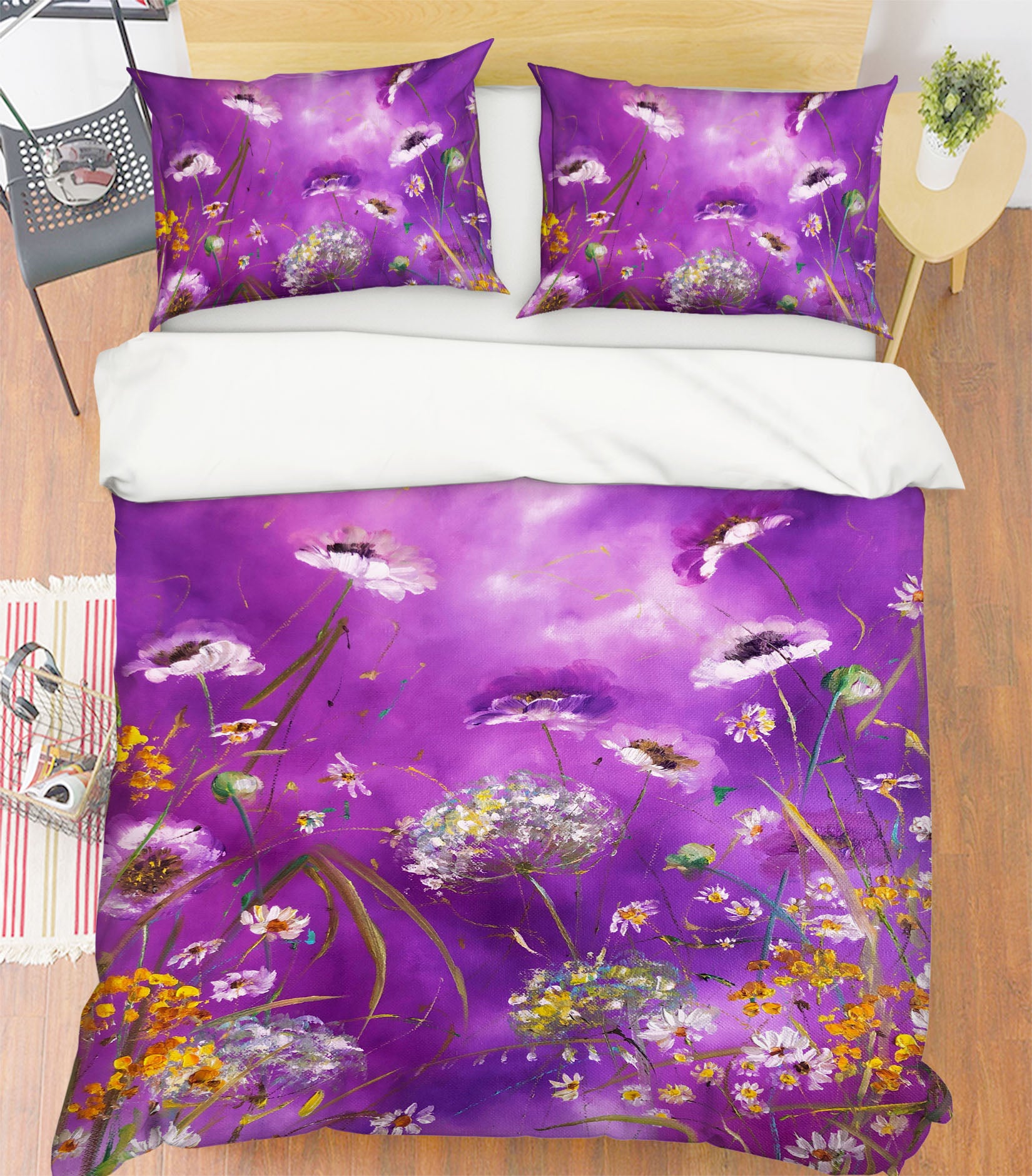 3D Purple Flower 536 Skromova Marina Bedding Bed Pillowcases Quilt
