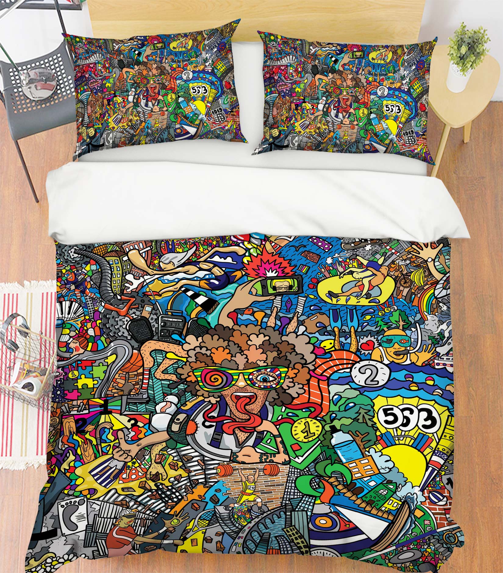 3D Pattern 14148 Bed Pillowcases Quilt
