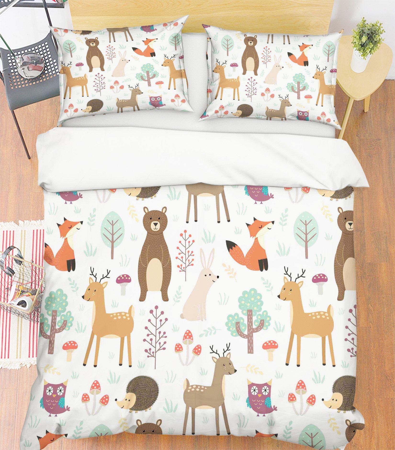 3D Fox Deer 059 Bed Pillowcases Quilt Wallpaper AJ Wallpaper 