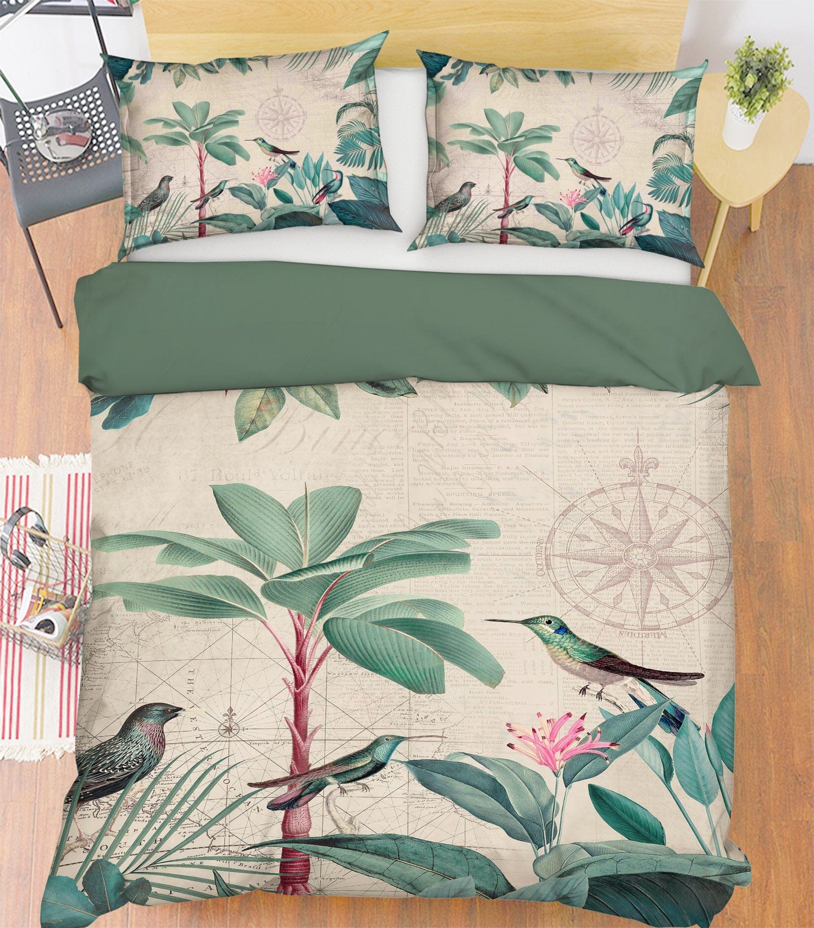 3D Coconut Tree Bird 121 Andrea haase Bedding Bed Pillowcases Quilt Quiet Covers AJ Creativity Home 