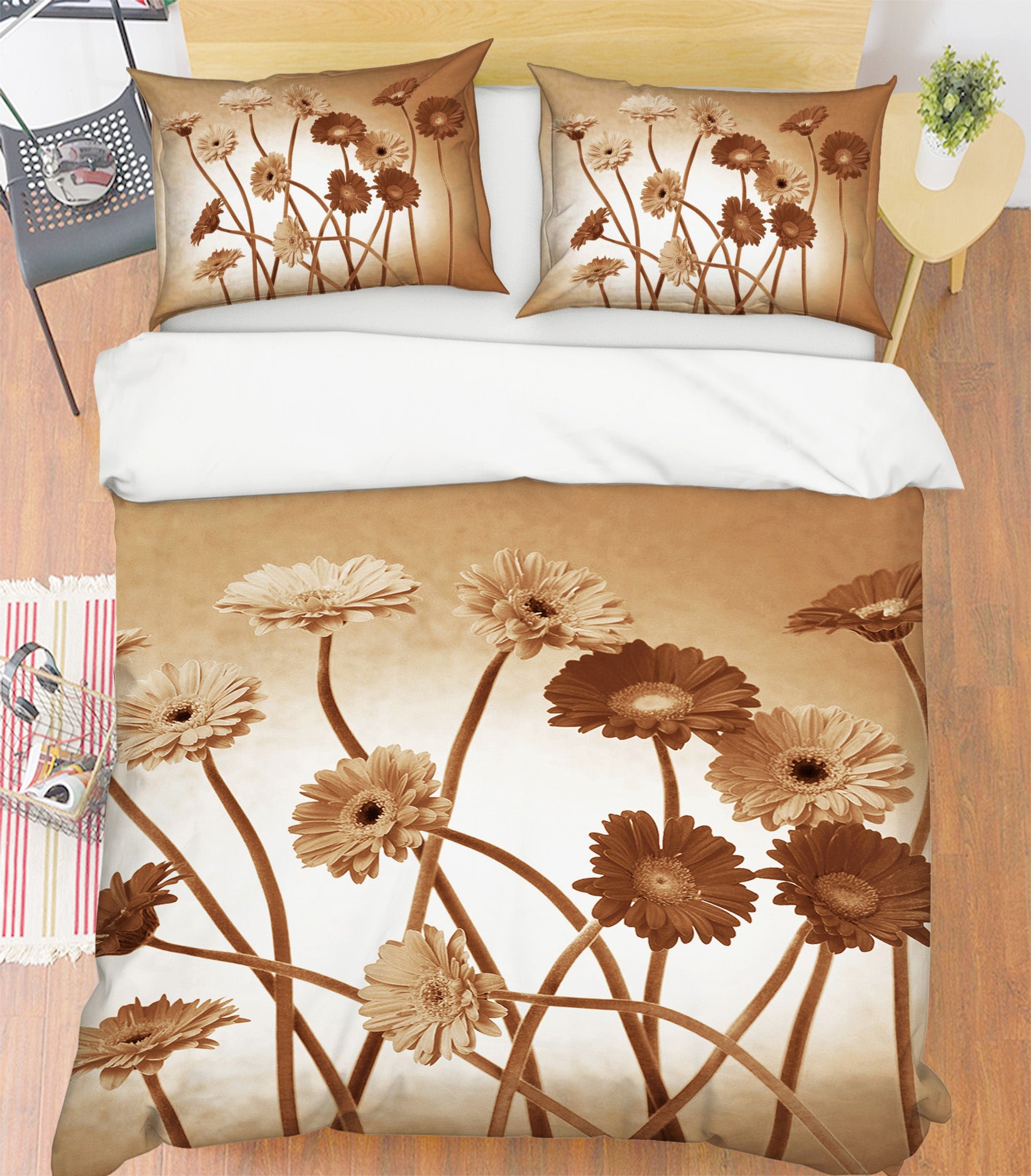 3D Chrysanthemum 093 Bed Pillowcases Quilt