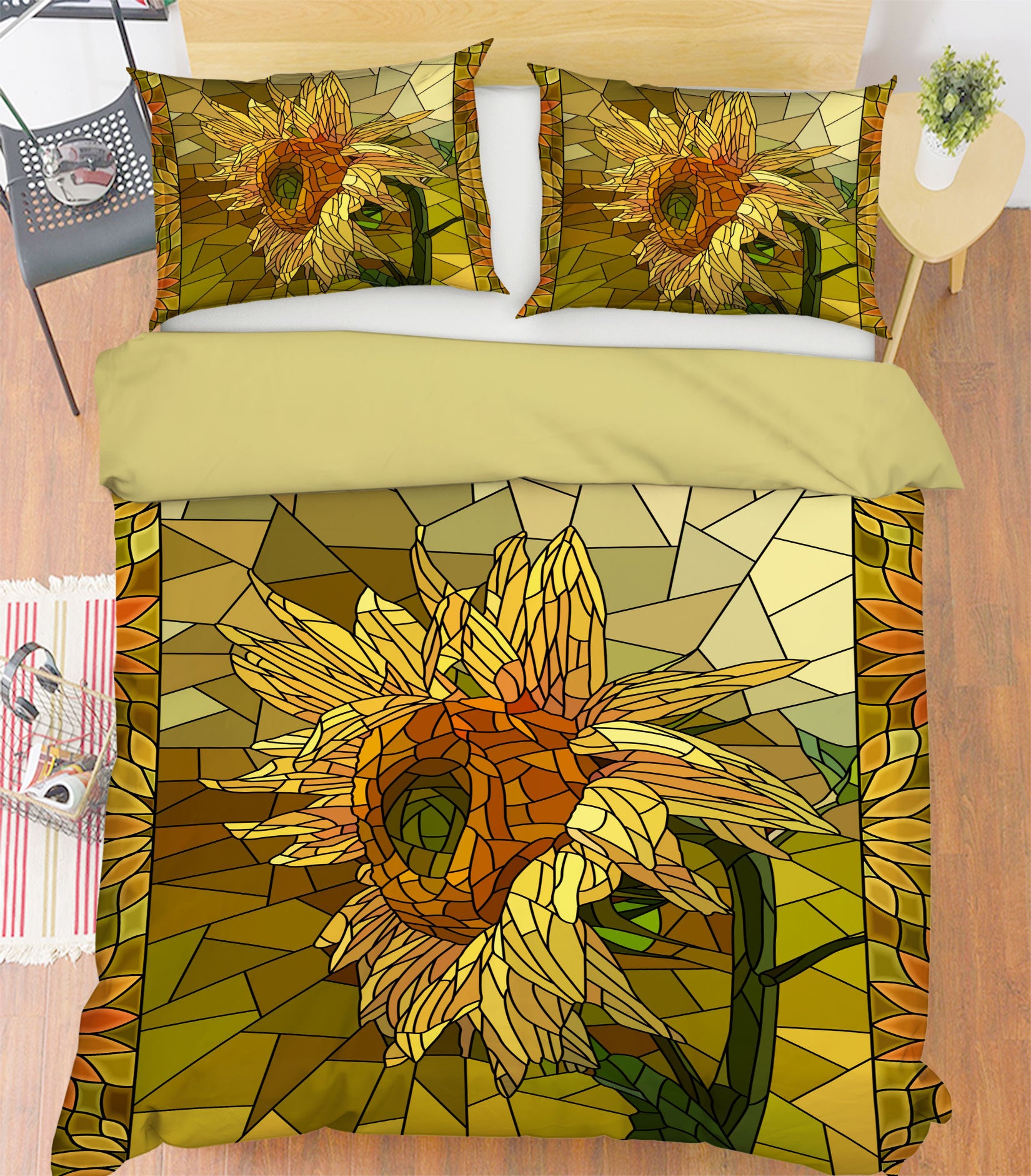 3D Sunflower 14017 Bed Pillowcases Quilt