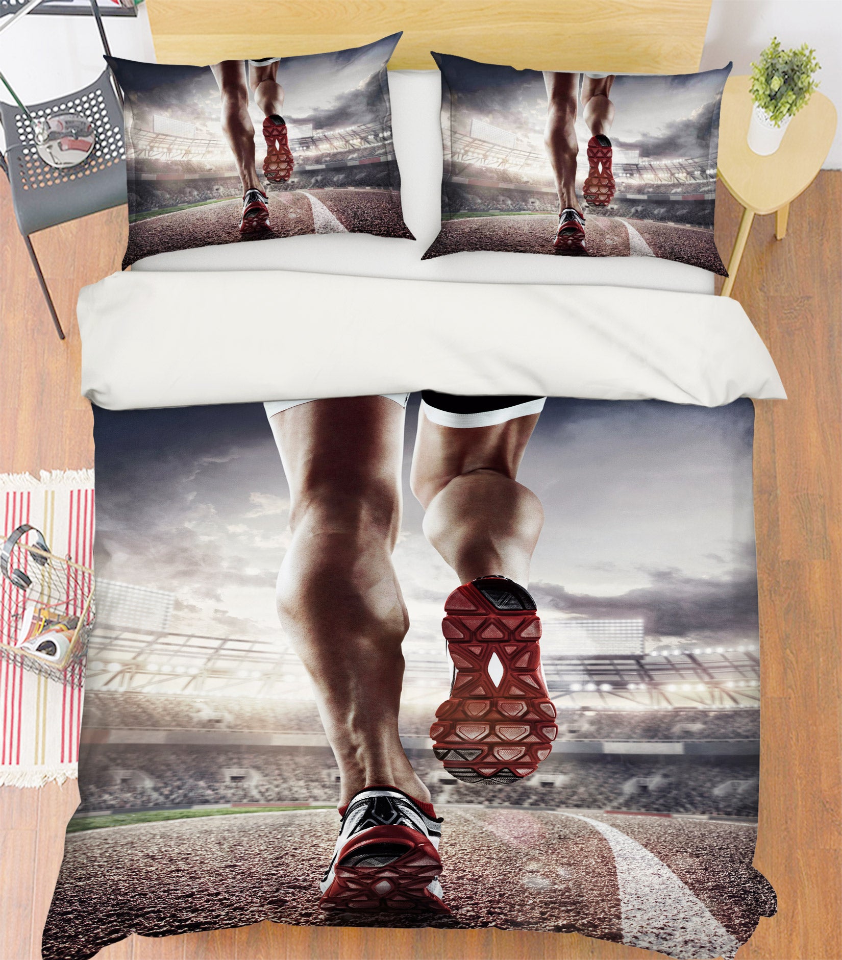 3D Run 14169 Bed Pillowcases Quilt