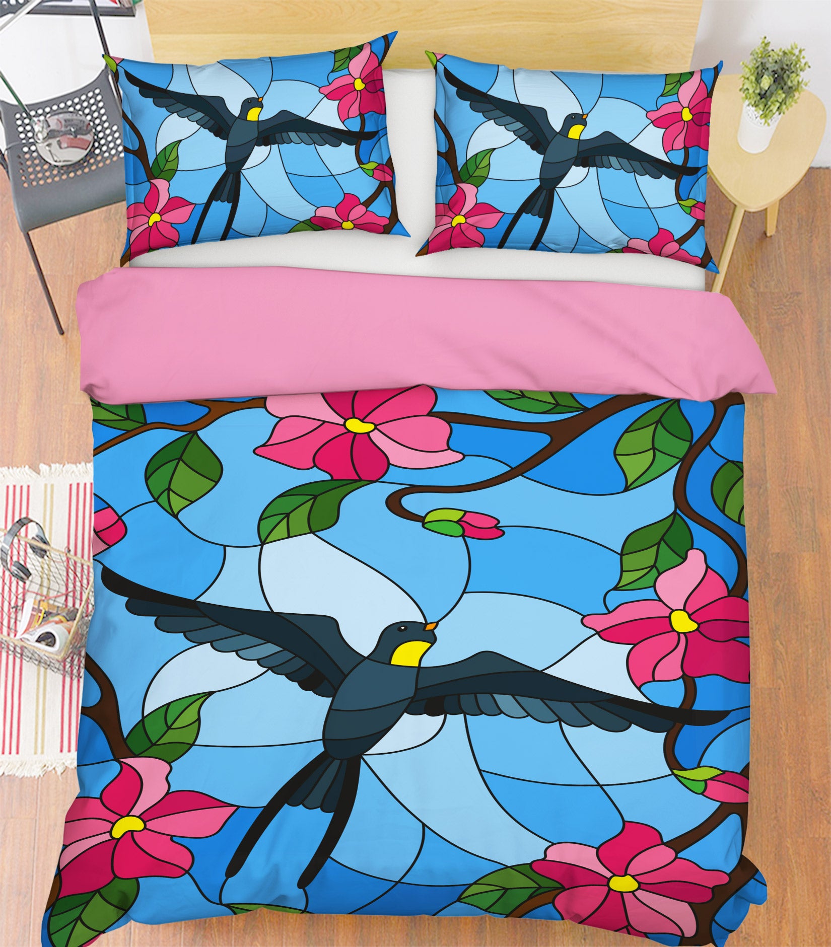 3D Swallow 14064 Bed Pillowcases Quilt