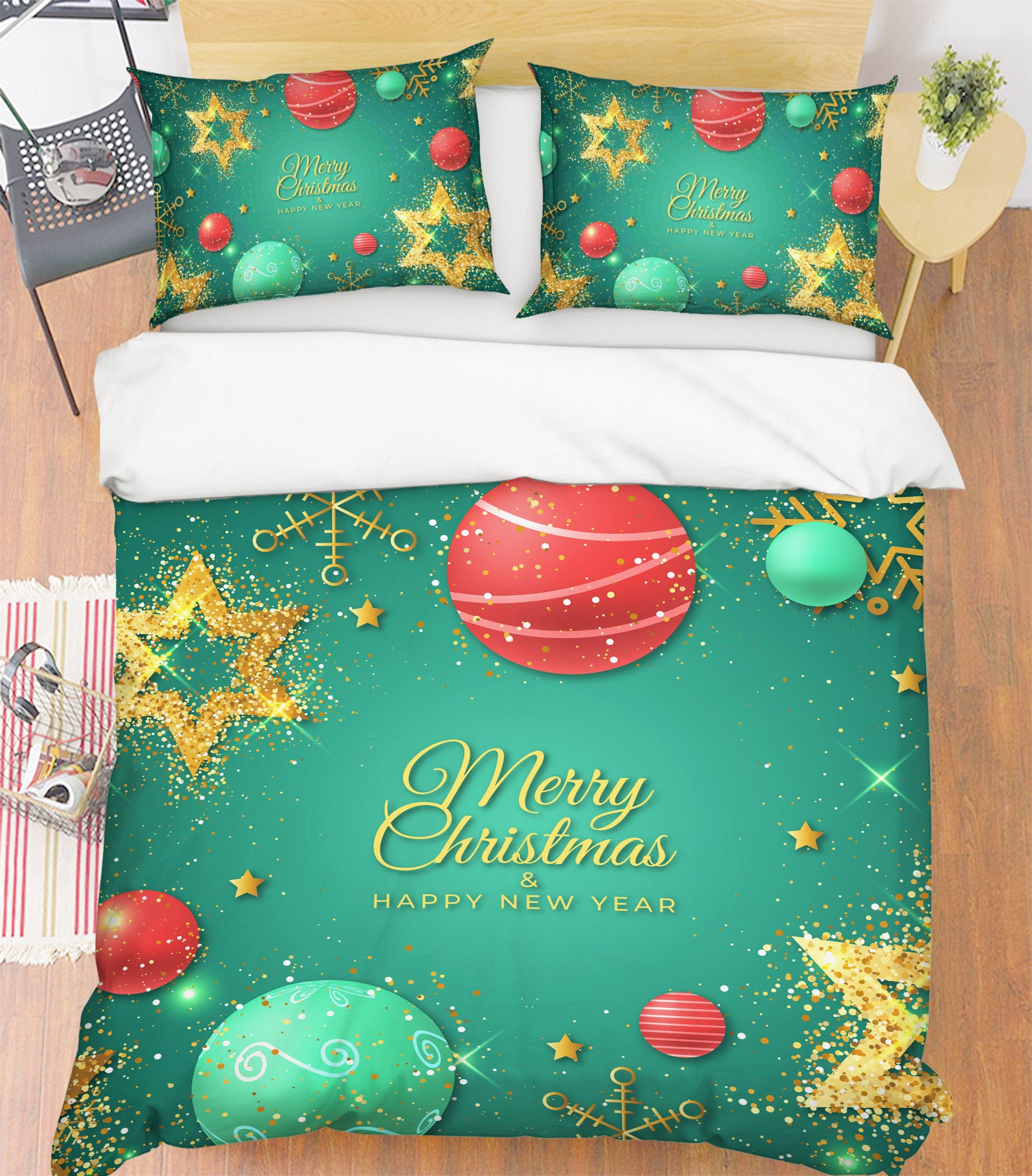 3D Red Green Ball 60214 Bed Pillowcases Quilt