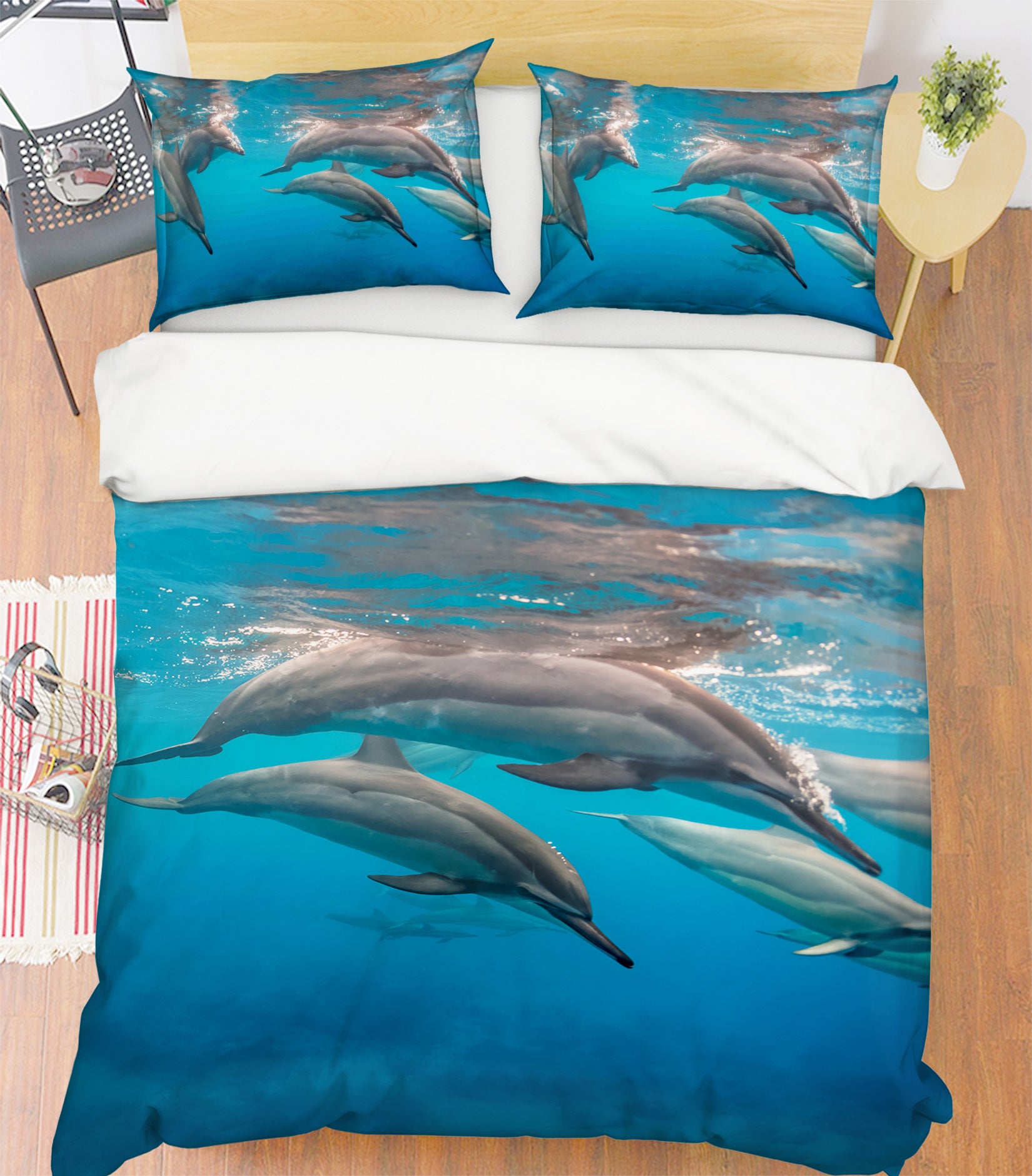 3D Dolphin 21037 Bed Pillowcases Quilt