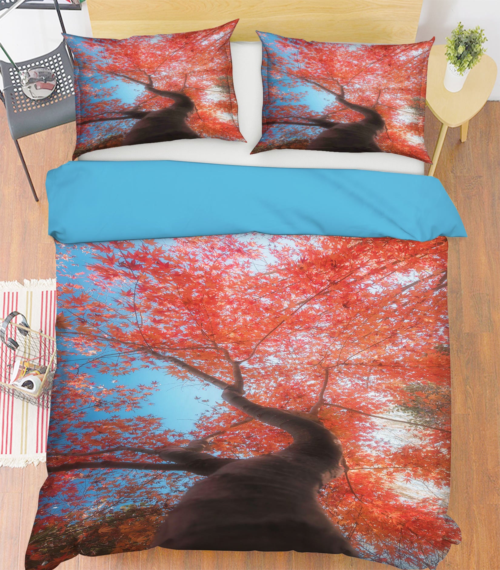 3D Red Tree 16150 Bed Pillowcases Quilt