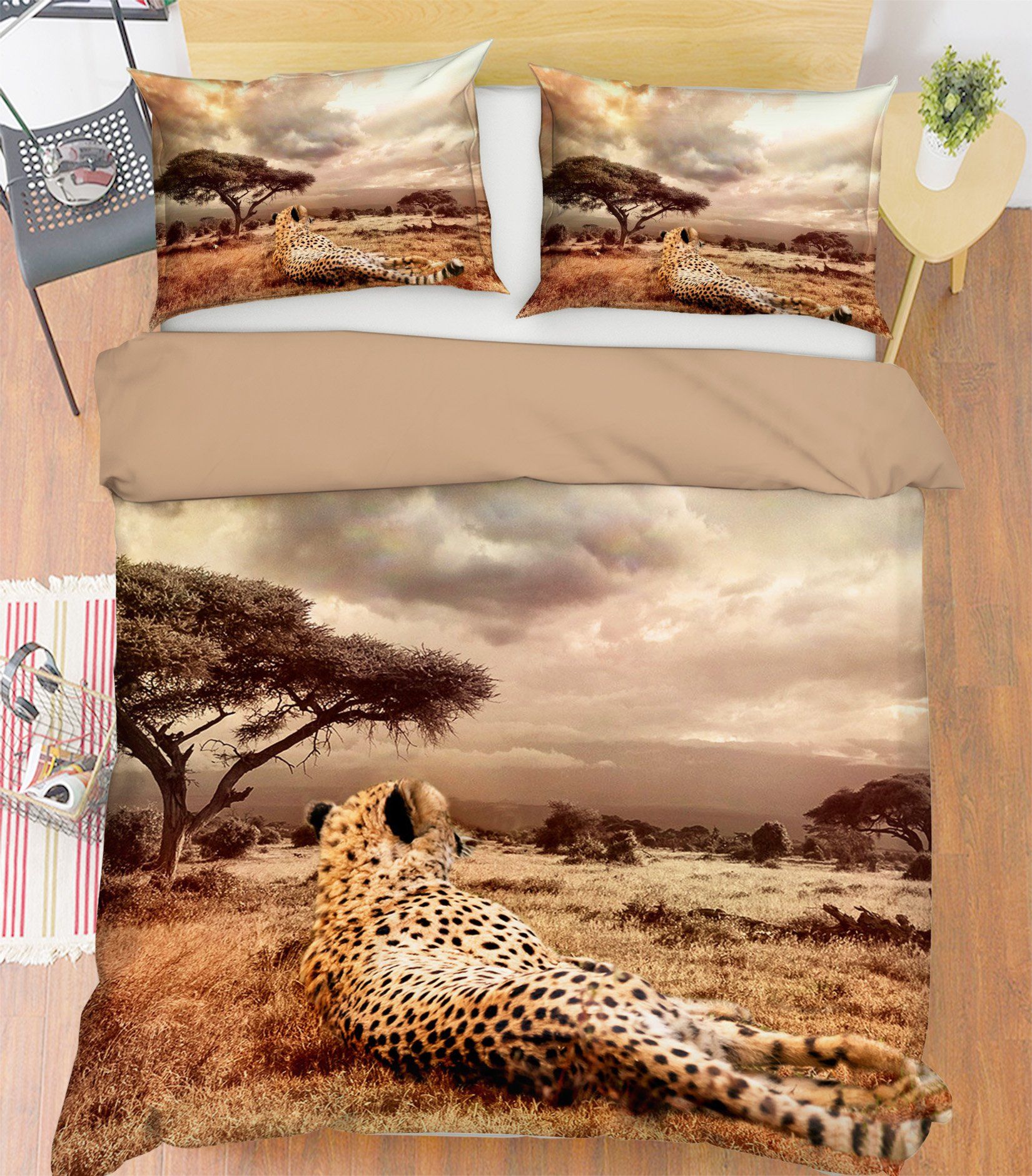 3D African Leopard 1925 Bed Pillowcases Quilt Quiet Covers AJ Creativity Home 