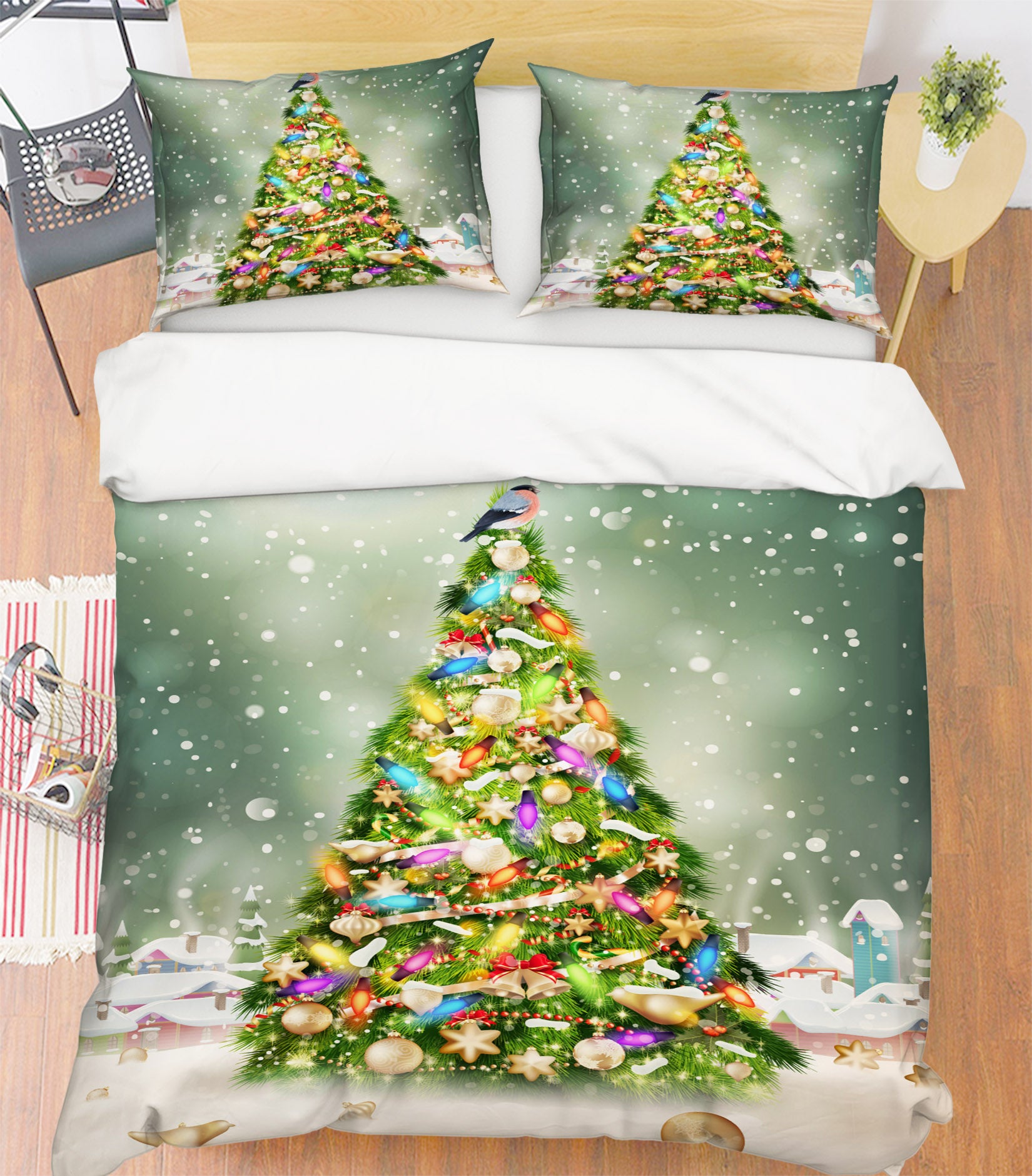 3D Tree 51083 Christmas Quilt Duvet Cover Xmas Bed Pillowcases