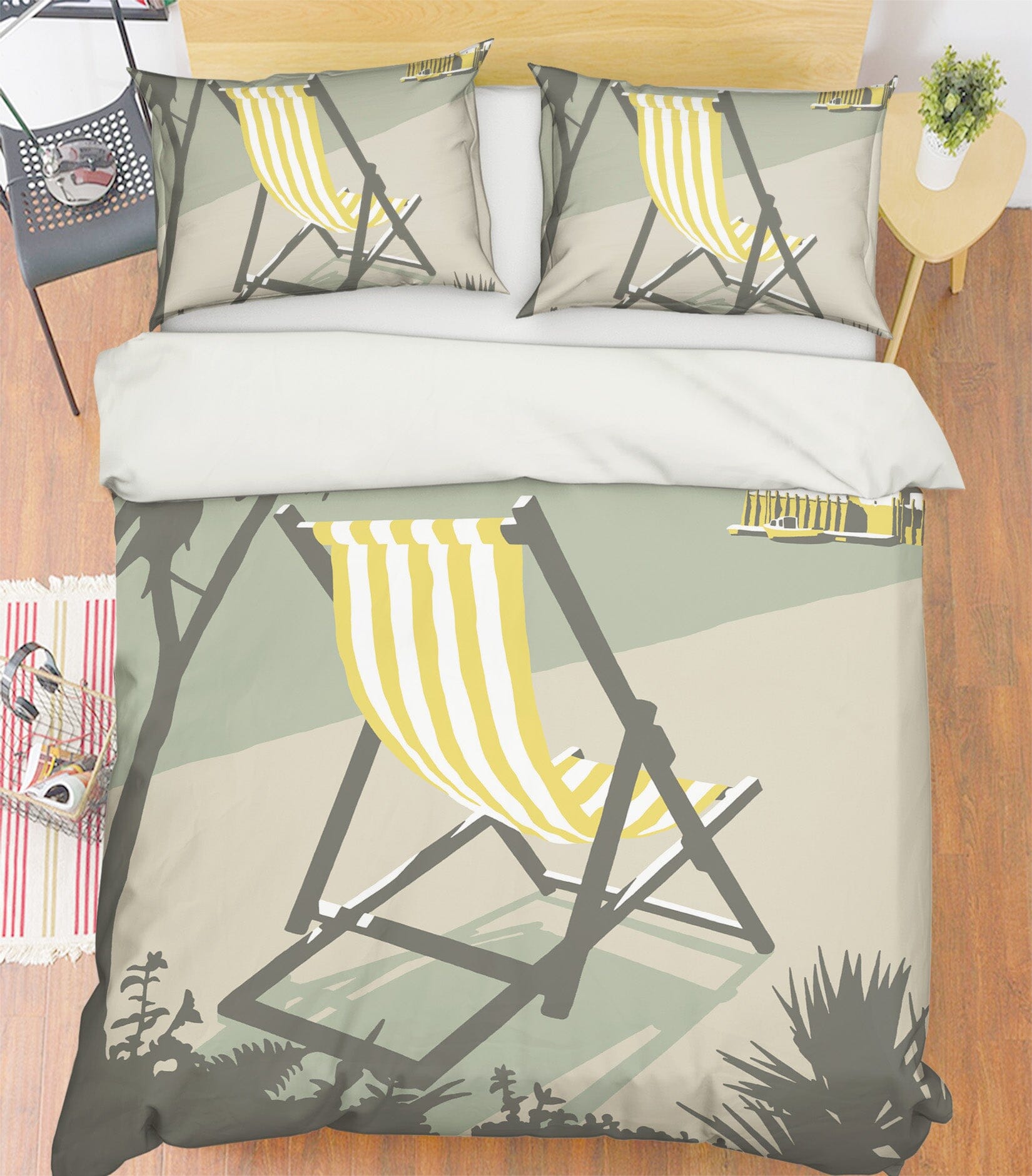 3D Rock Deckchair 2047 Steve Read Bedding Bed Pillowcases Quilt Quiet Covers AJ Creativity Home 