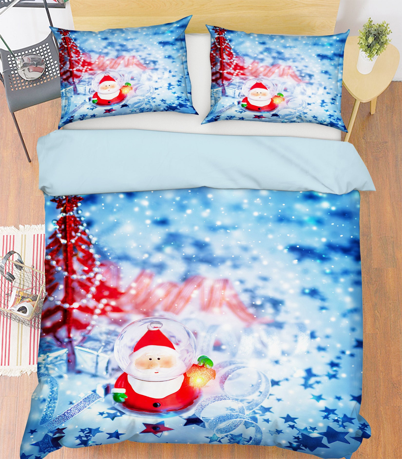 3D Santa Claus Ornaments Star 50019 Christmas Quilt Duvet Cover Xmas Bed Pillowcases