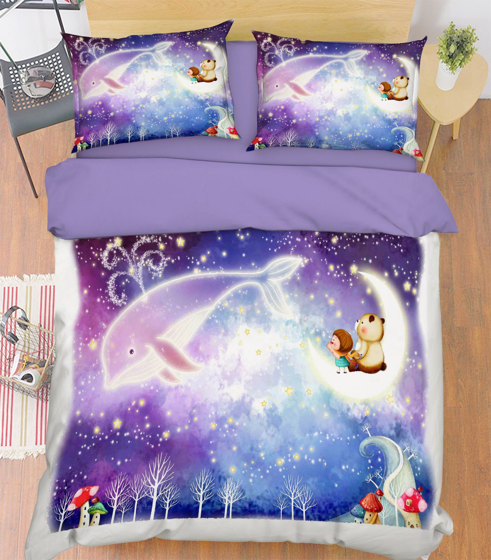 3D Whale Star 172 Bed Pillowcases Quilt Wallpaper AJ Wallpaper 
