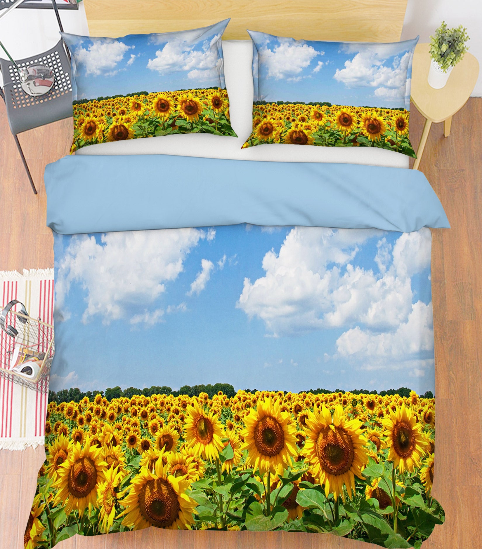 3D Sunflower Bush 59178 Bed Pillowcases Quilt