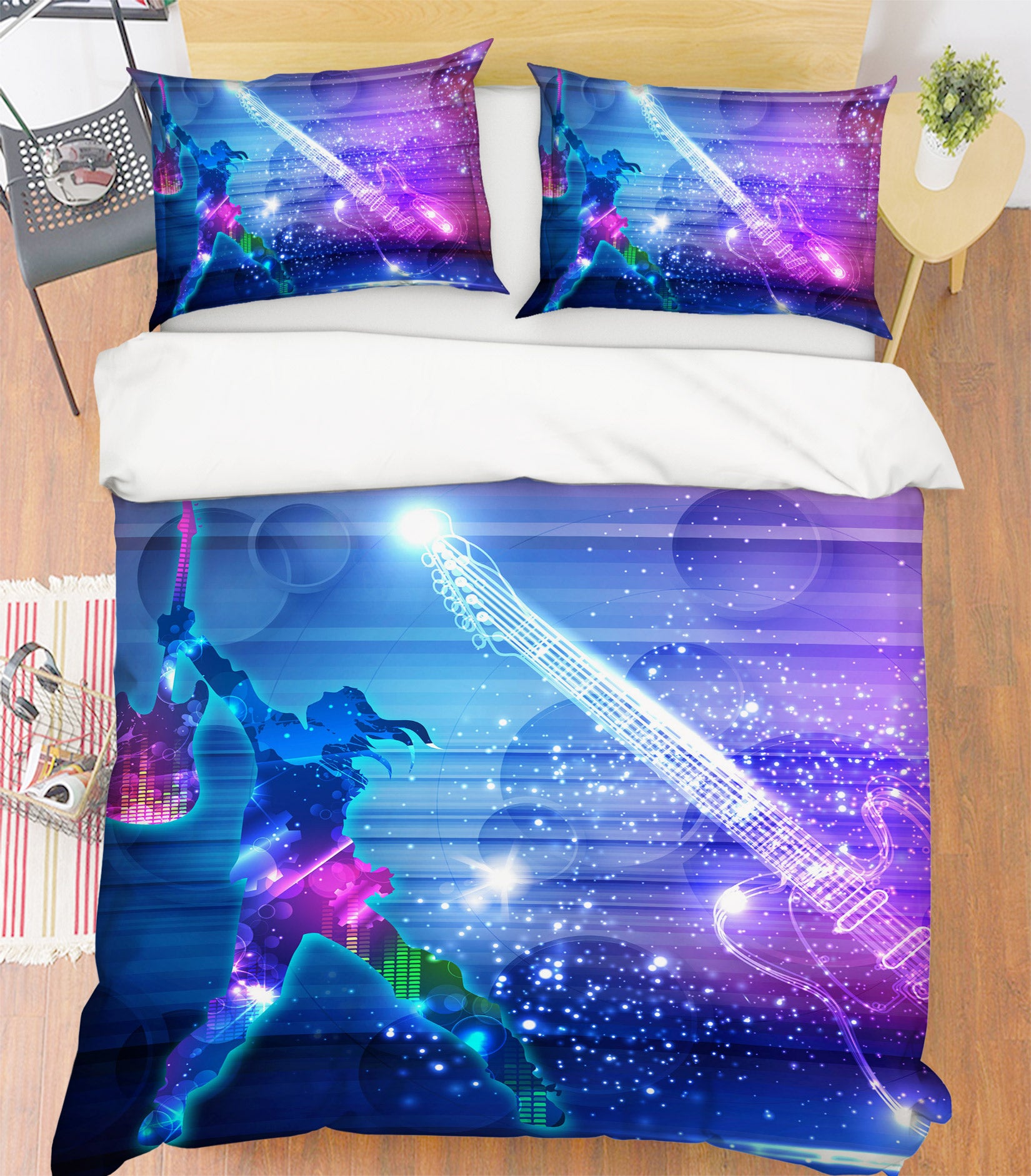 3D Electric Guitar 12042 Bed Pillowcases Quilt